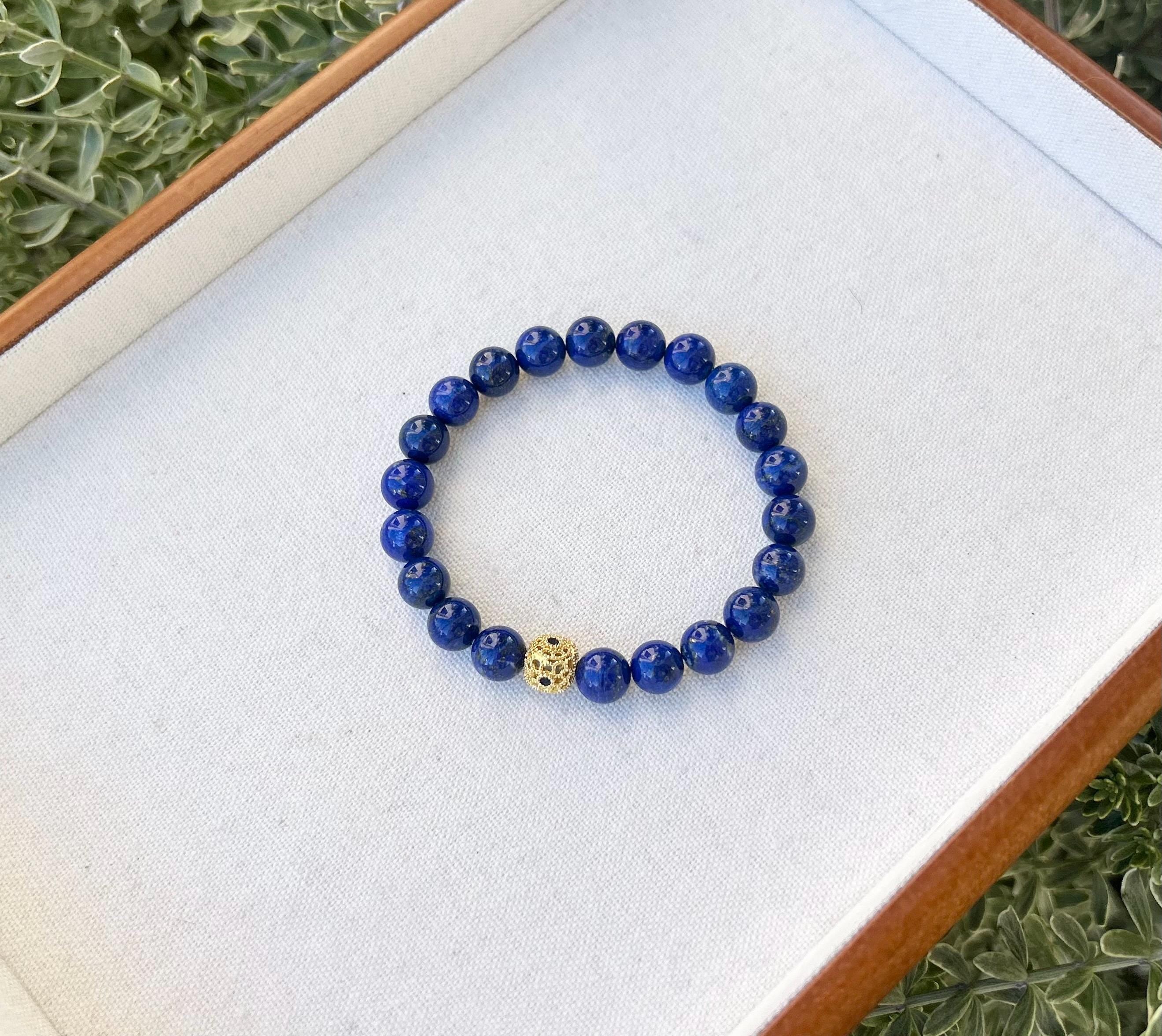 Good quality Lapis Lazuli Stretch Bracelet Natural Blue Gemstone Bracelet Friendship Bracelet, great gift for all