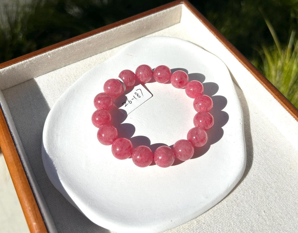 High Quality Natural Rhodonite Bracelet, Sakura Rhodonite, Genuine Crystal Bracelet (26-187)