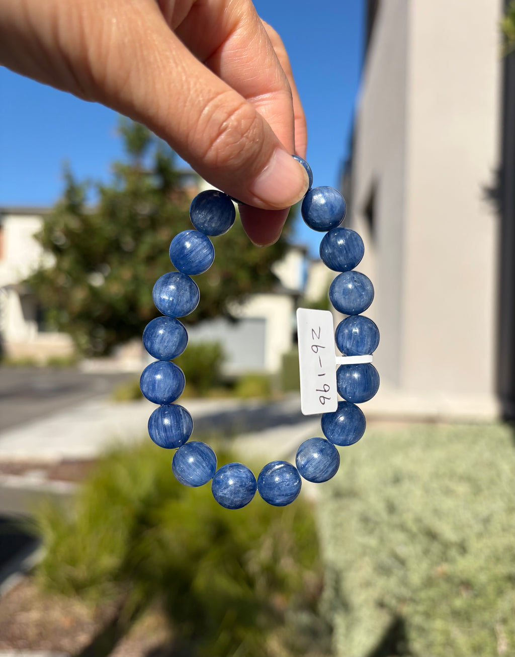 High Quality Blue Kyanite Bracelet: Genuine Green Kyanite Healing Stone, 11mm beads, fits up to 17cm wrist  (26-196)