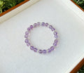 Clear Natural amethyst beads bracelet, Amethyst Crystal Stretchy Bracelet, Genuine Crystal