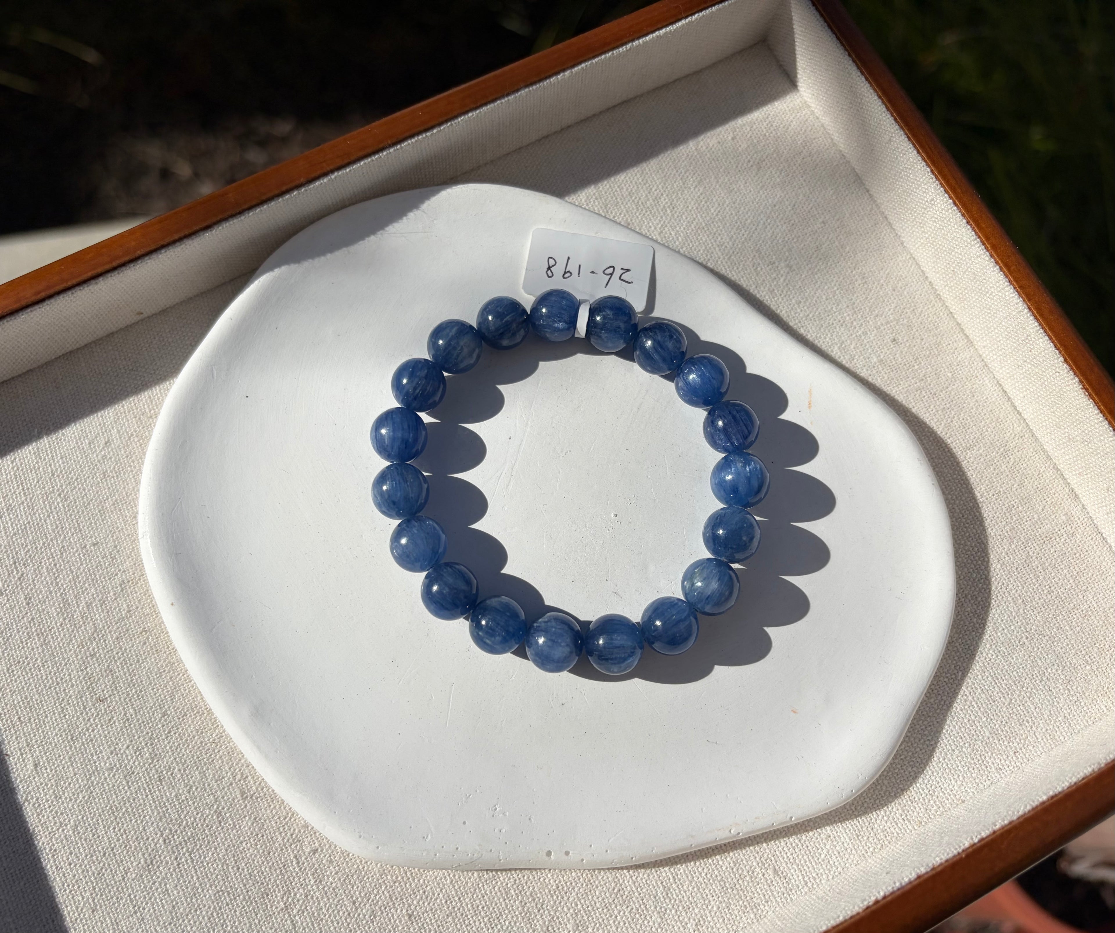 High Quality Blue Kyanite Bracelet: Genuine Green Kyanite Healing Stone, 10mm beads, fits up to 16.5cm wrist  (26-198)