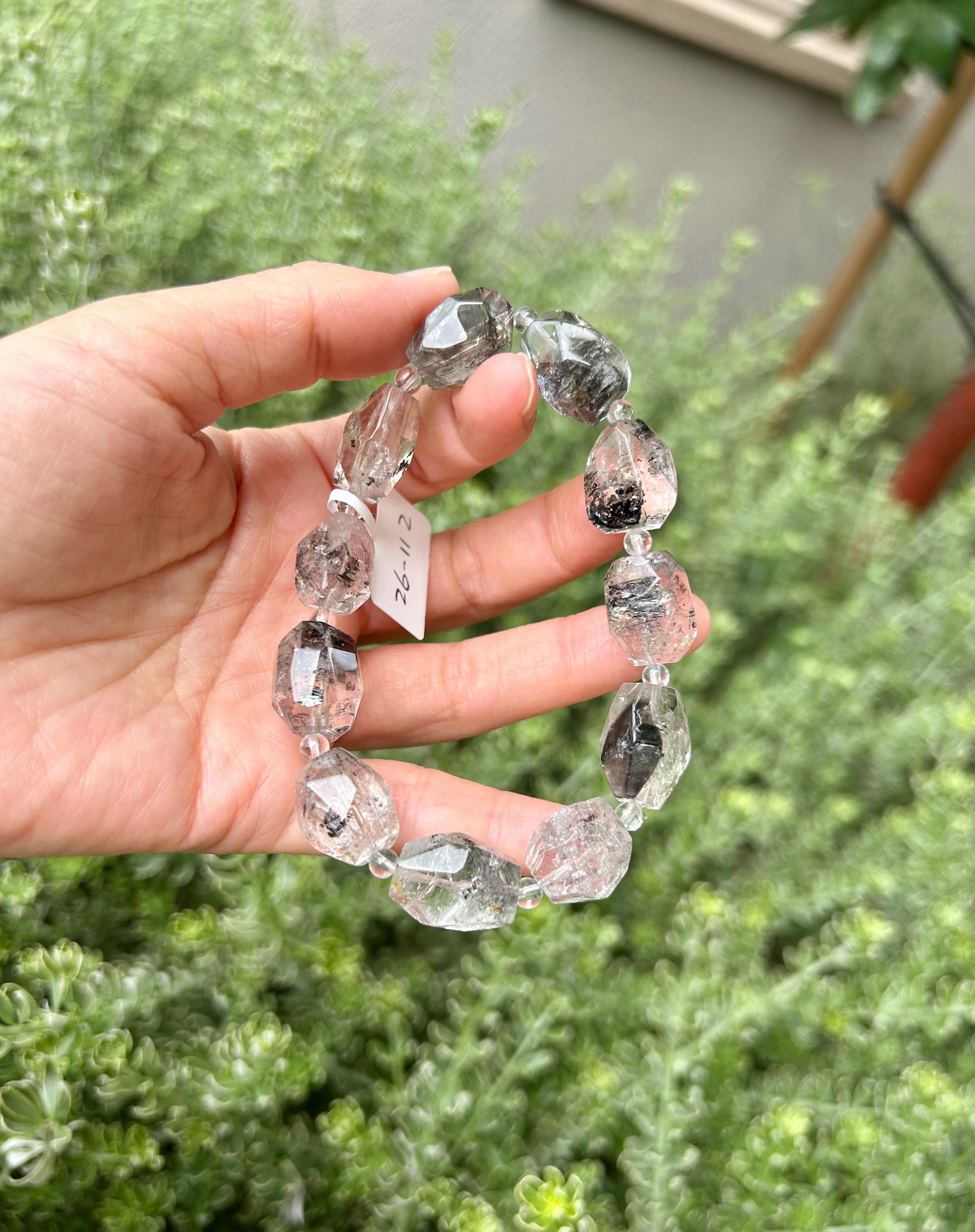 Healing Crystal, High quality Chunky Herkimer Diamond Nuggets Bracelet, fits up to 18cm wrist (26-112)