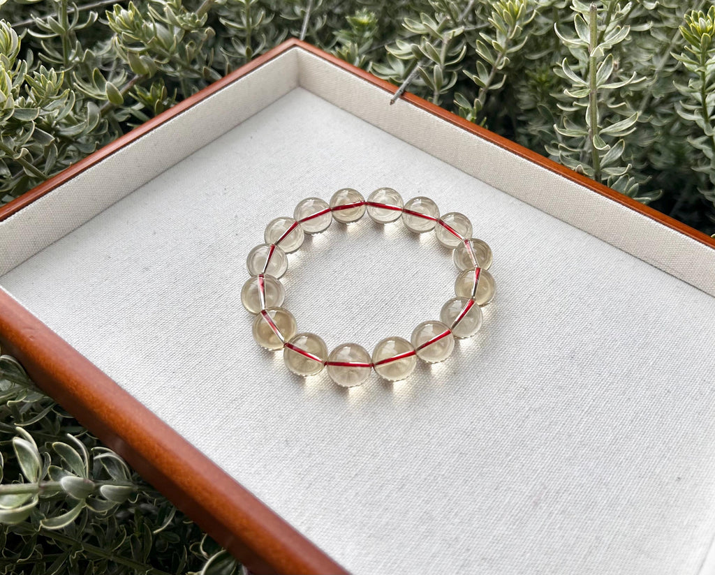Chunky Citrine Crystal Bracelet – Light Yellow, Solar Plexus Chakra, 14mm beads, Fits up to 18cm (GH-005)