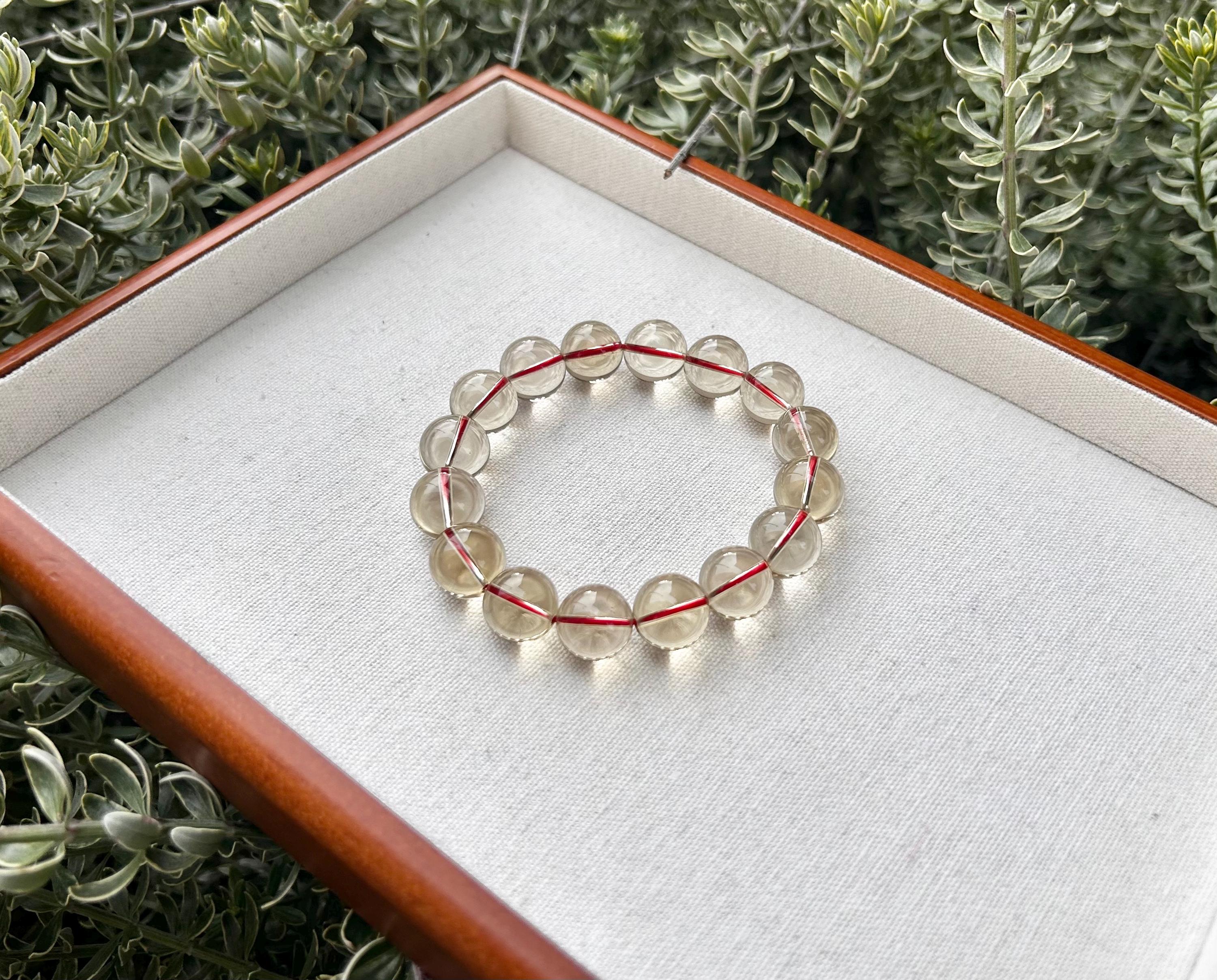 Chunky Citrine Crystal Bracelet – Light Yellow, Solar Plexus Chakra, 14mm beads, Fits up to 18cm (GH-005)