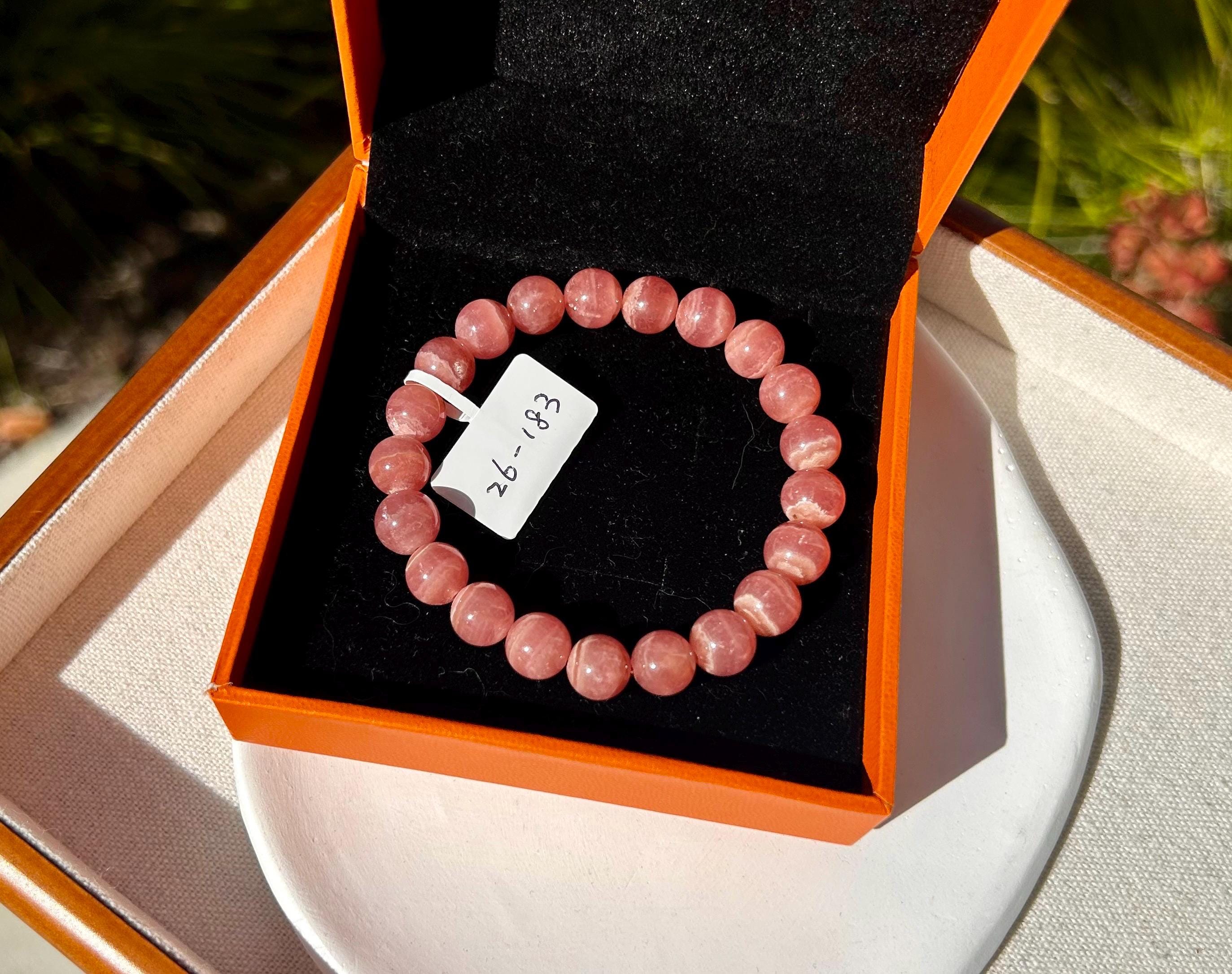 High Quality Natural Rhodochrosite beads bracelet, Natural Stone Beads Stretchy Bracelet, - 9mm beads, fits up to 16cm wrist (26-183)