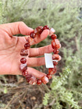 Fits up to 19cm wrist, Chunky dry rose color Hematite Quartz Bead Bracelet (25-230)