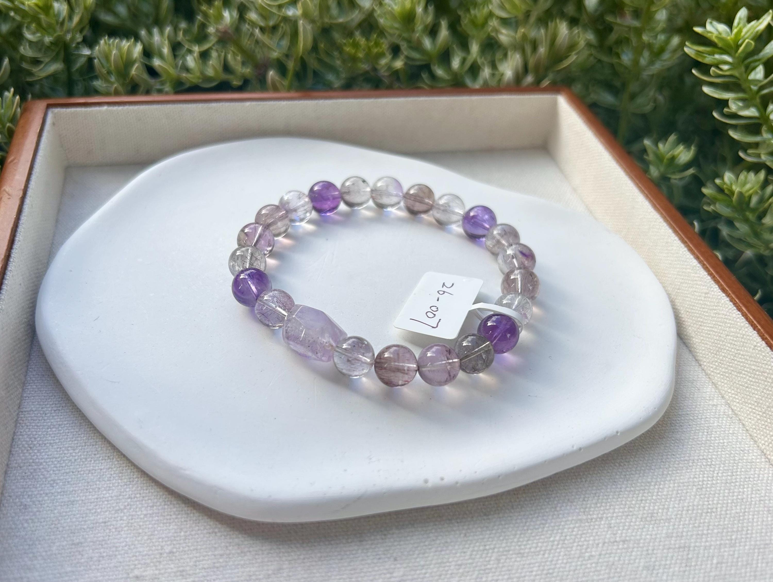 High Clarity Super Seven Beads Bracelet, Clear Super seven with full of string inside, fits up to 17cm wrist - 26-007