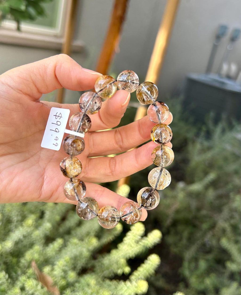 Healing Crystal, Herkimer Diamond Crystal Bracelet: High Frequency Healing Gemstone, Fits up to 17cm wrist  (26-037)