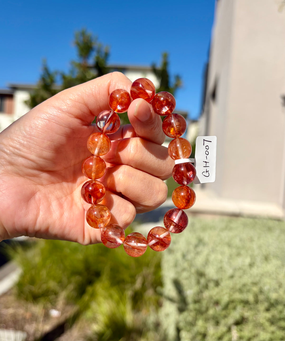 Chunky Red Hematite Quartz Bead Bracelet, Natural Crystal (12mm), Fits up to 16cm wrist (GH-007)