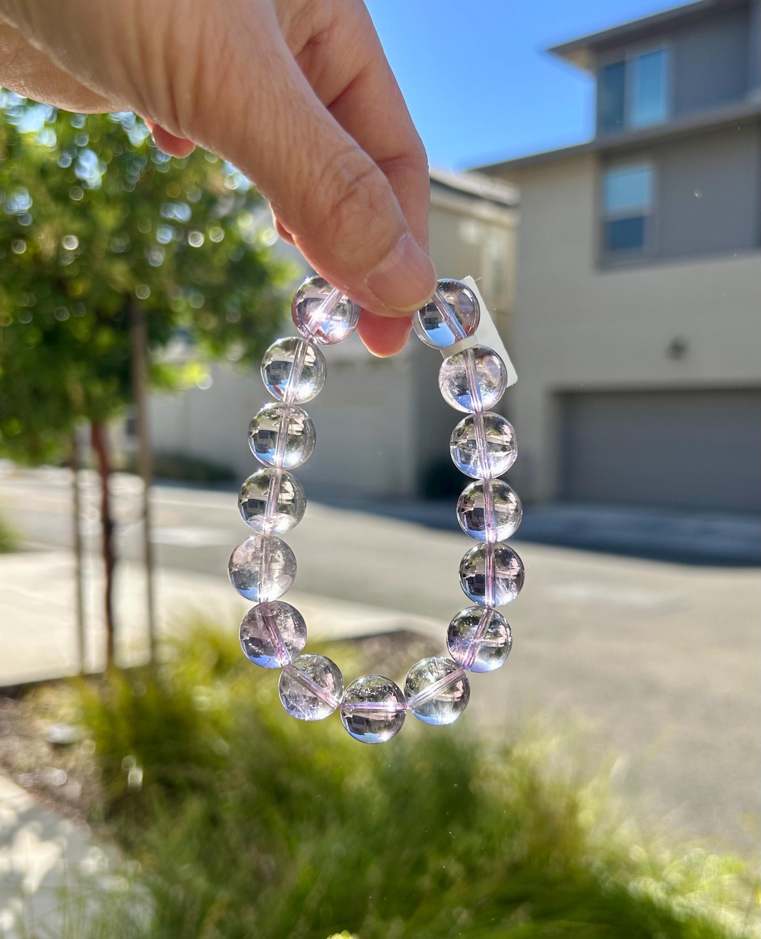 Natural Chunky light color Amethyst Beaded Bracelet, 13mm+ chunky amethyst beads bracelet, Healing Stone, Fits up to 17.5cm wrist)  (26-078)