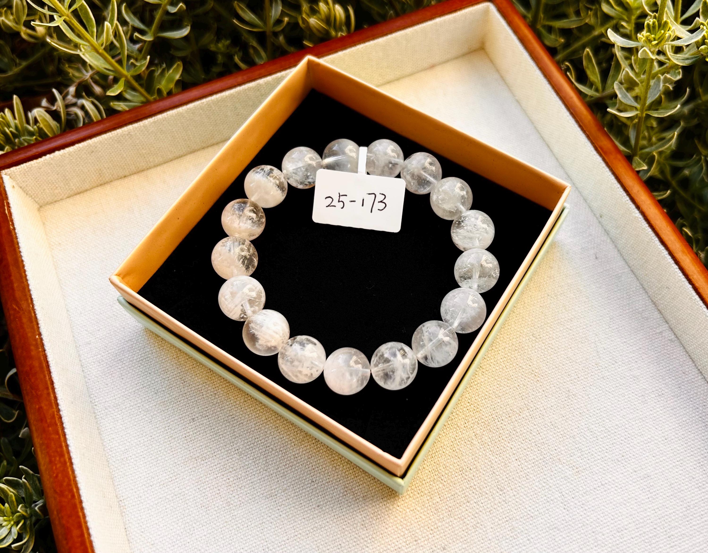 High Quality Natural Snowflake phantom Crystal bracelet, 11.5mm+ beads Natural Snowflake phantom quartz, fits up to 16cm (25-173)
