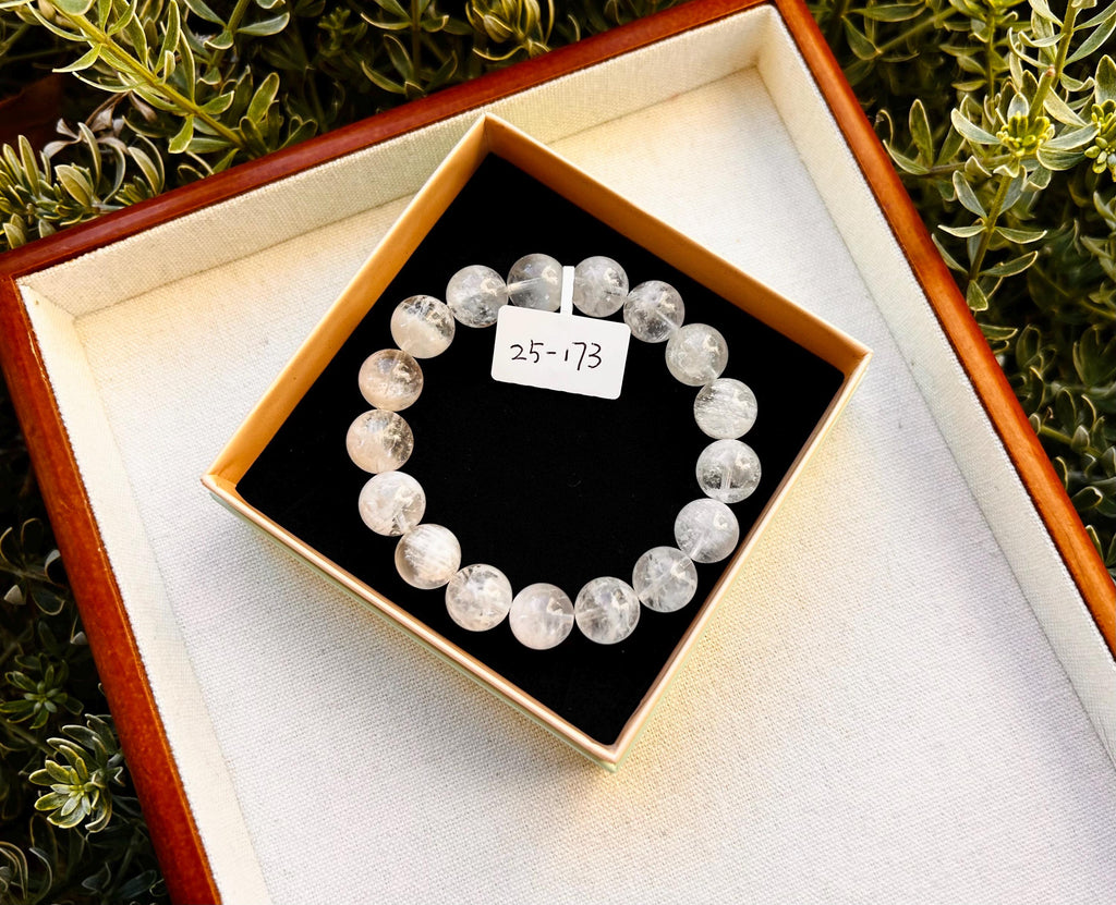 High Quality Natural Snowflake phantom Crystal bracelet, 11.5mm+ beads Natural Snowflake phantom quartz, fits up to 16cm (25-173)