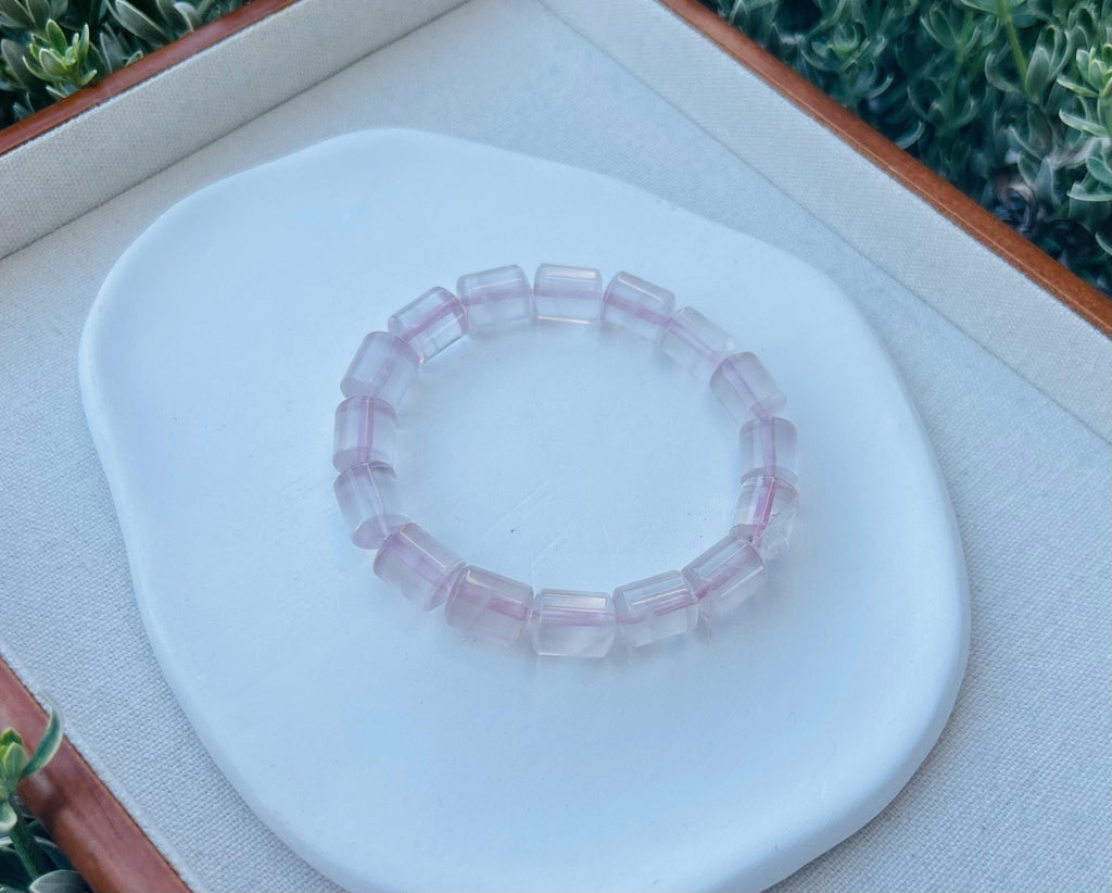 Special Shaped rose quartz beads bracelet (25-107）