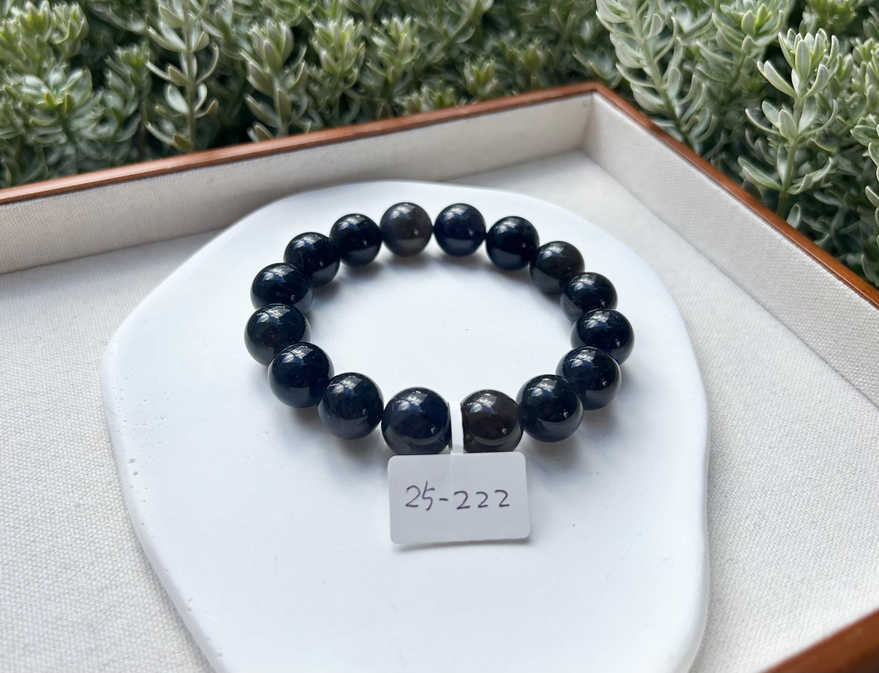 Chunky Natural Cordierite/Iolite Beads Bracelet, 13mm+ beads, fits up to 17cm wrist (25-222)