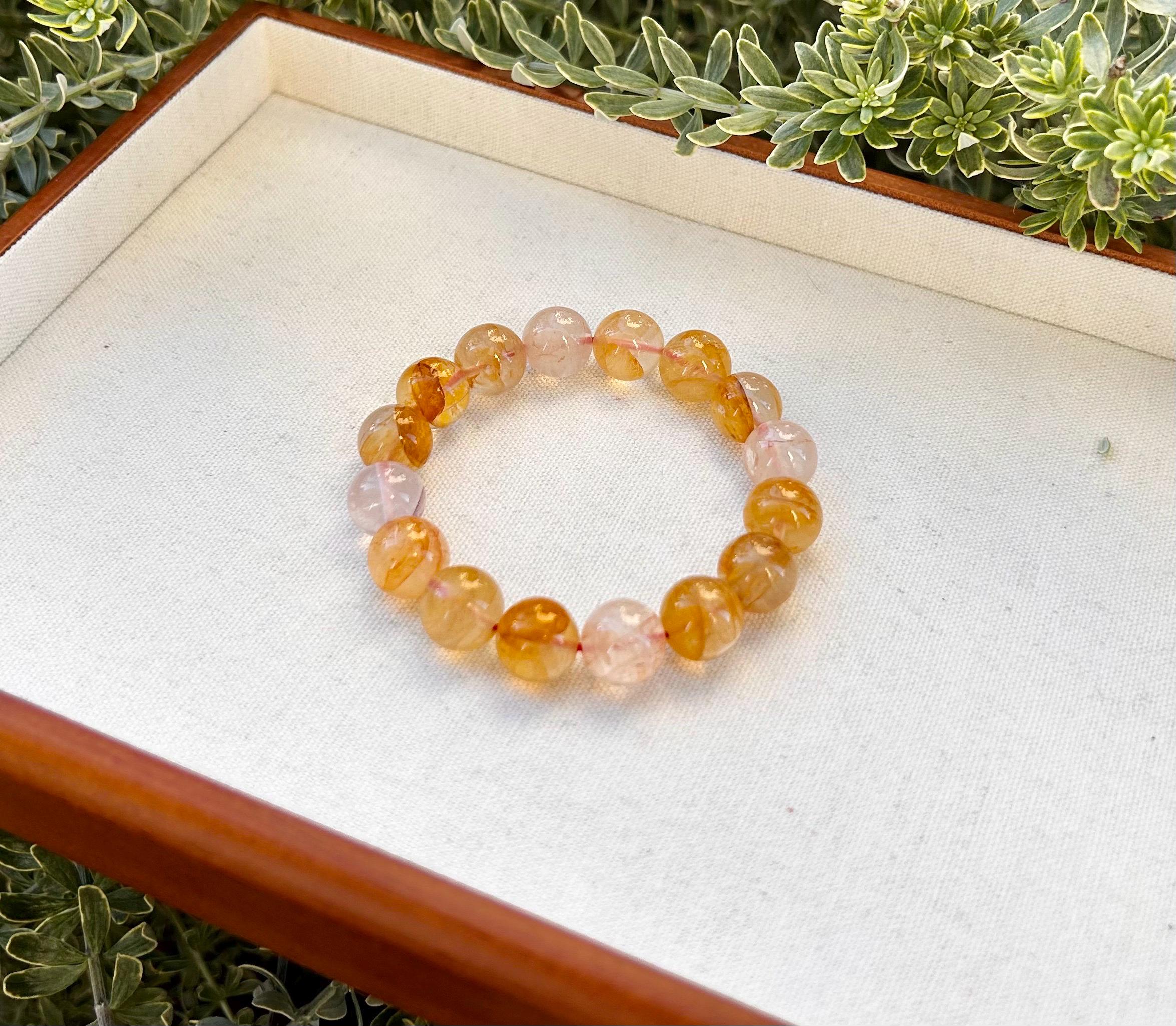Chunky Hematite Quartz Bead Bracelet: Natural Crystal Jewelry, 13mm, Fits up to 16.8cm (25-072)
