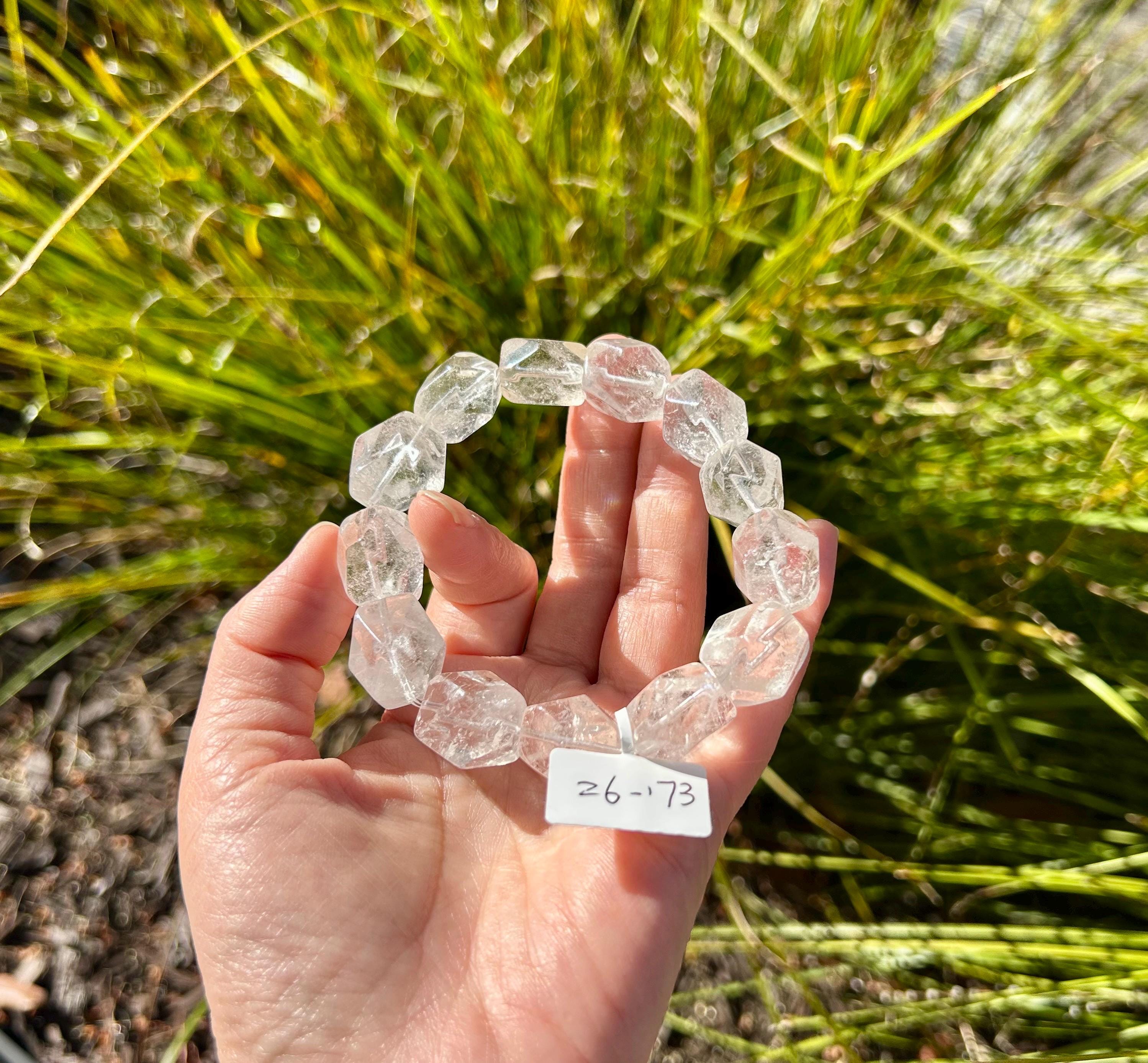 Clear Quartz Crystal Nugget Bracelet, fits up to 17.5cm wrist (26-173)