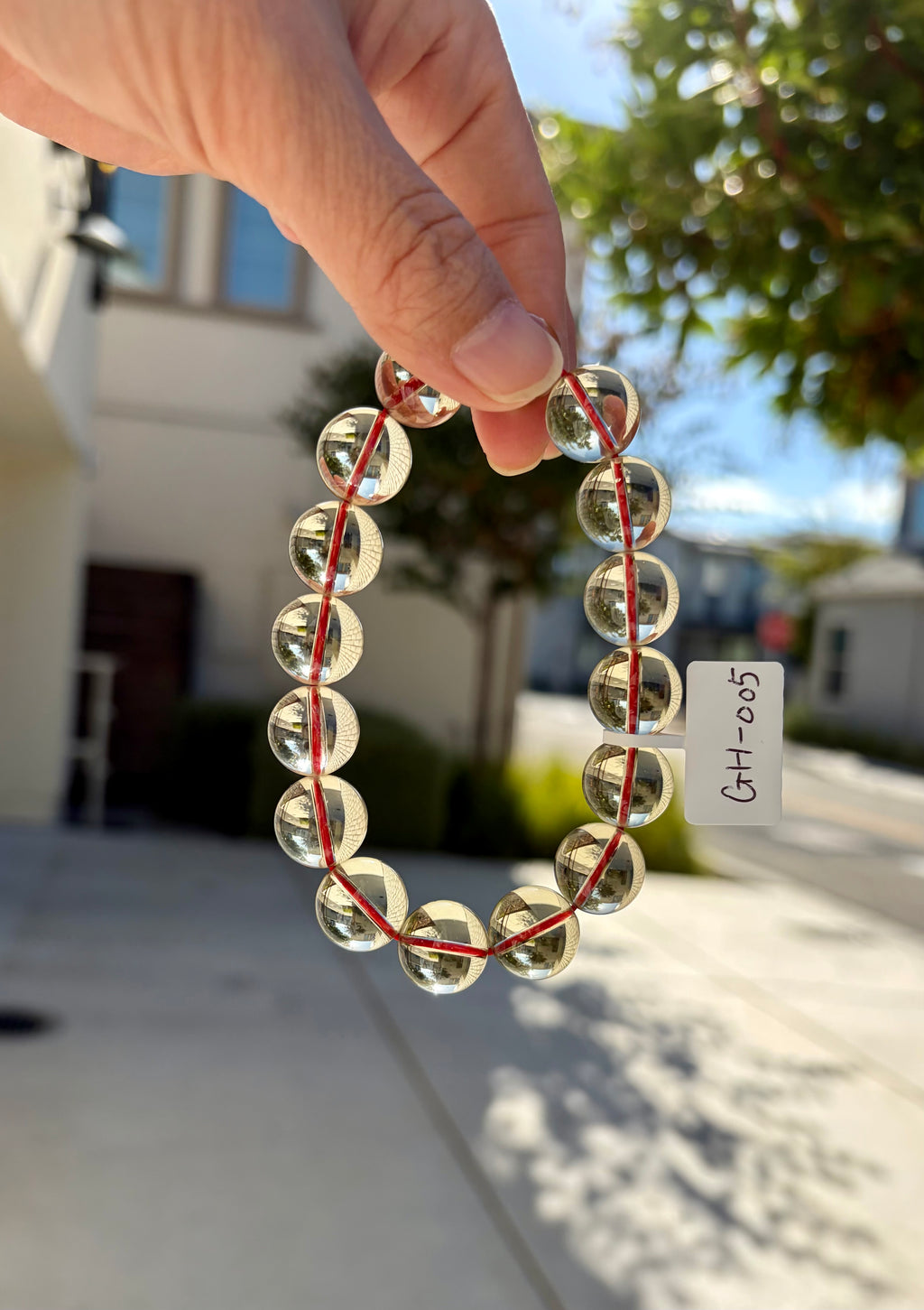 Chunky Citrine Crystal Bracelet – Light Yellow, Solar Plexus Chakra, 14mm beads, Fits up to 18cm (GH-005)