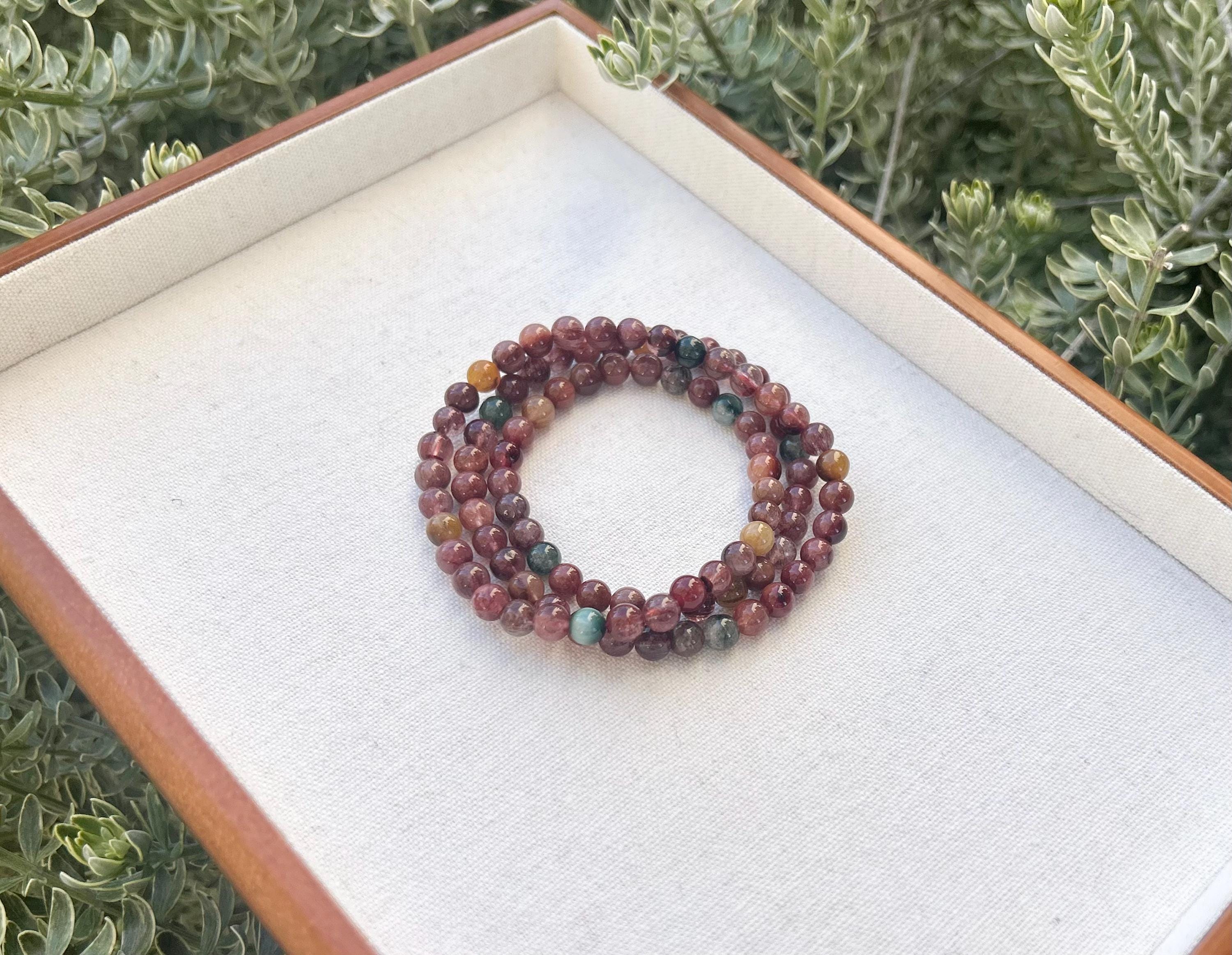High Quality Rainbow Rutilated Quartz Bracelet, 3-lap multi color rutilated quartz beads bracelet, Rainbow Hair Quartz bracelet (25-049)