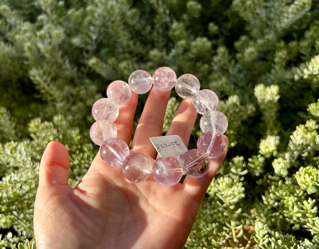 Light purple Natural Chunky Amethyst Beaded Bracelet, 17mm chunky amethyst beads, Healing Stone, Fits up to 17.2cm wrist)  (26-028)