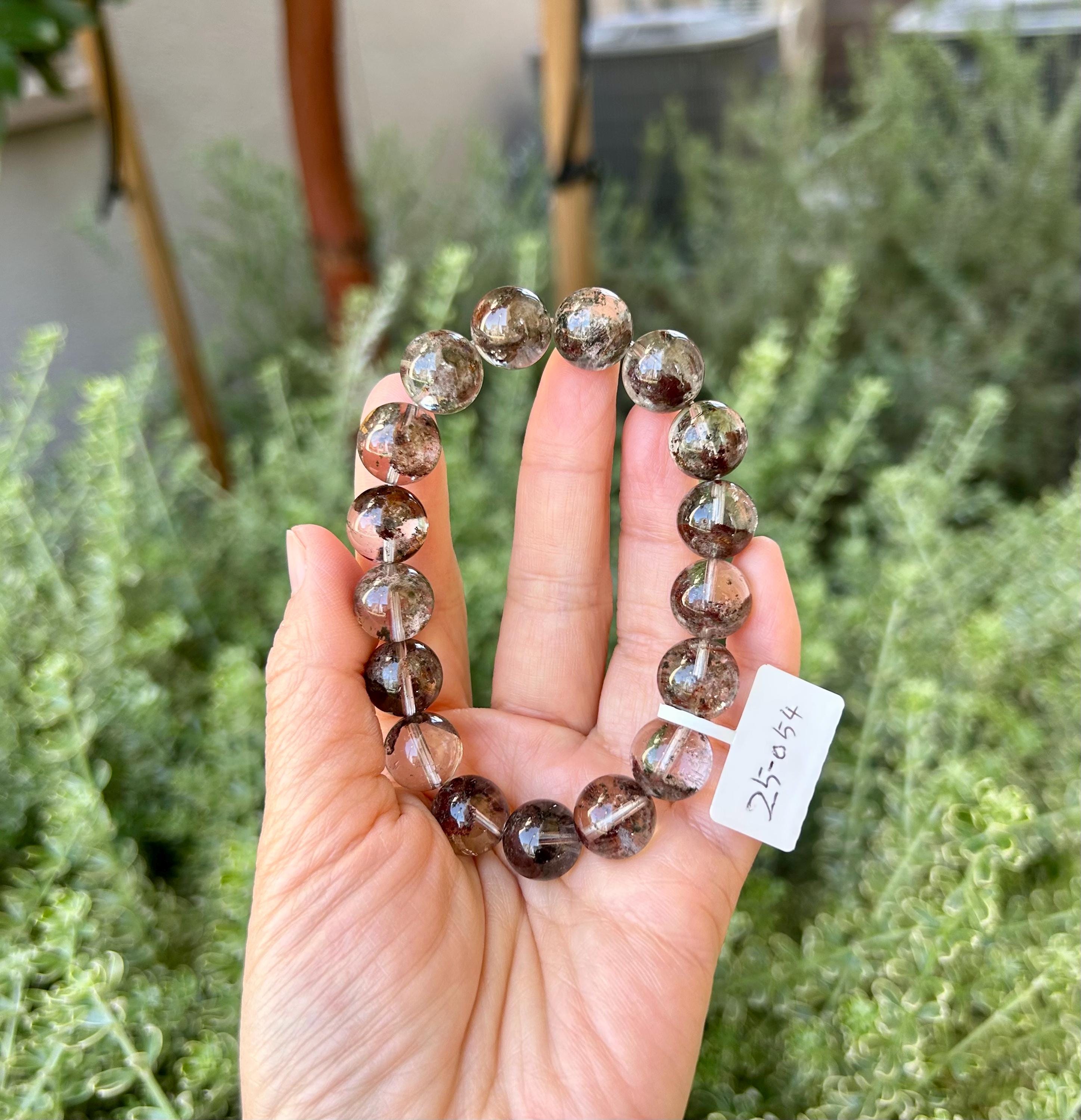 Rare seen beautiful colors phantom clean quartz beads bracelet, Chunky Crystal Beads Bracelet (25-054) (Fits up to 19cm wrist)