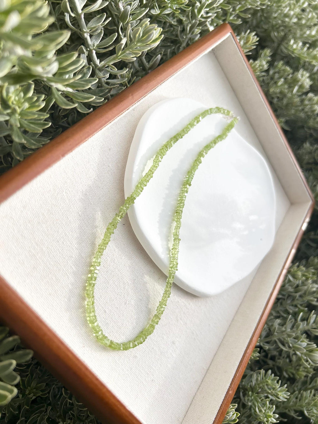 Peridot Necklace with S925 sterling silver accessories - Handmade Jewelry, 42cm long with extra 2cm extension, Gift for Her (26-049)