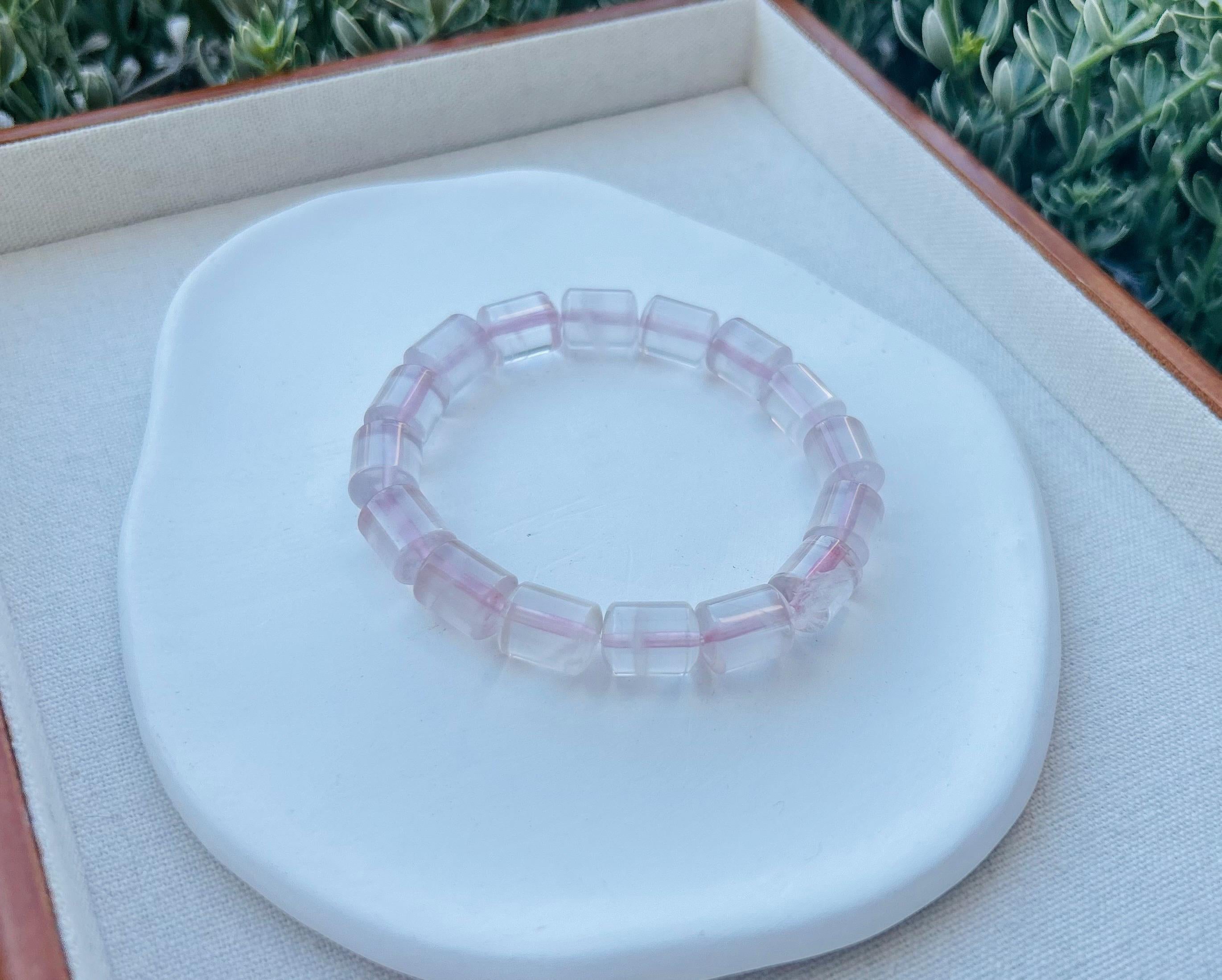 Special Shaped rose quartz beads bracelet (25-107）