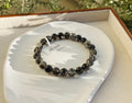 Healing Crystal, Herkimer Diamond Crystal with silver beads Bracelet - 8mm Beads, Fits 17cm Wrist,  (26-026)