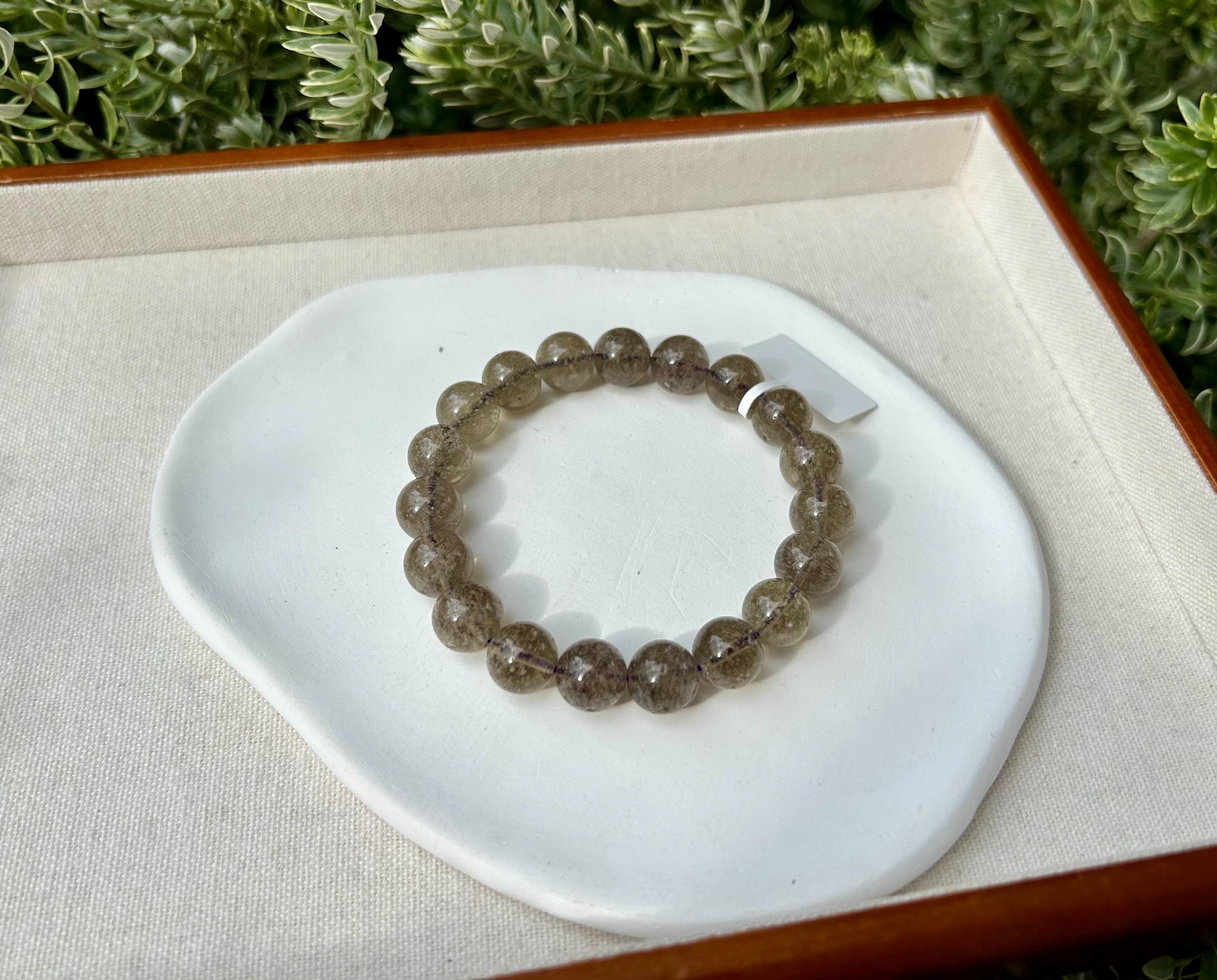 Healing Crystal, High Quality Chunky Libyan Desert Glass Bracelet, Purple Gray Tektite, 11mm+, Fits up to 17cm wrist (26-034)
