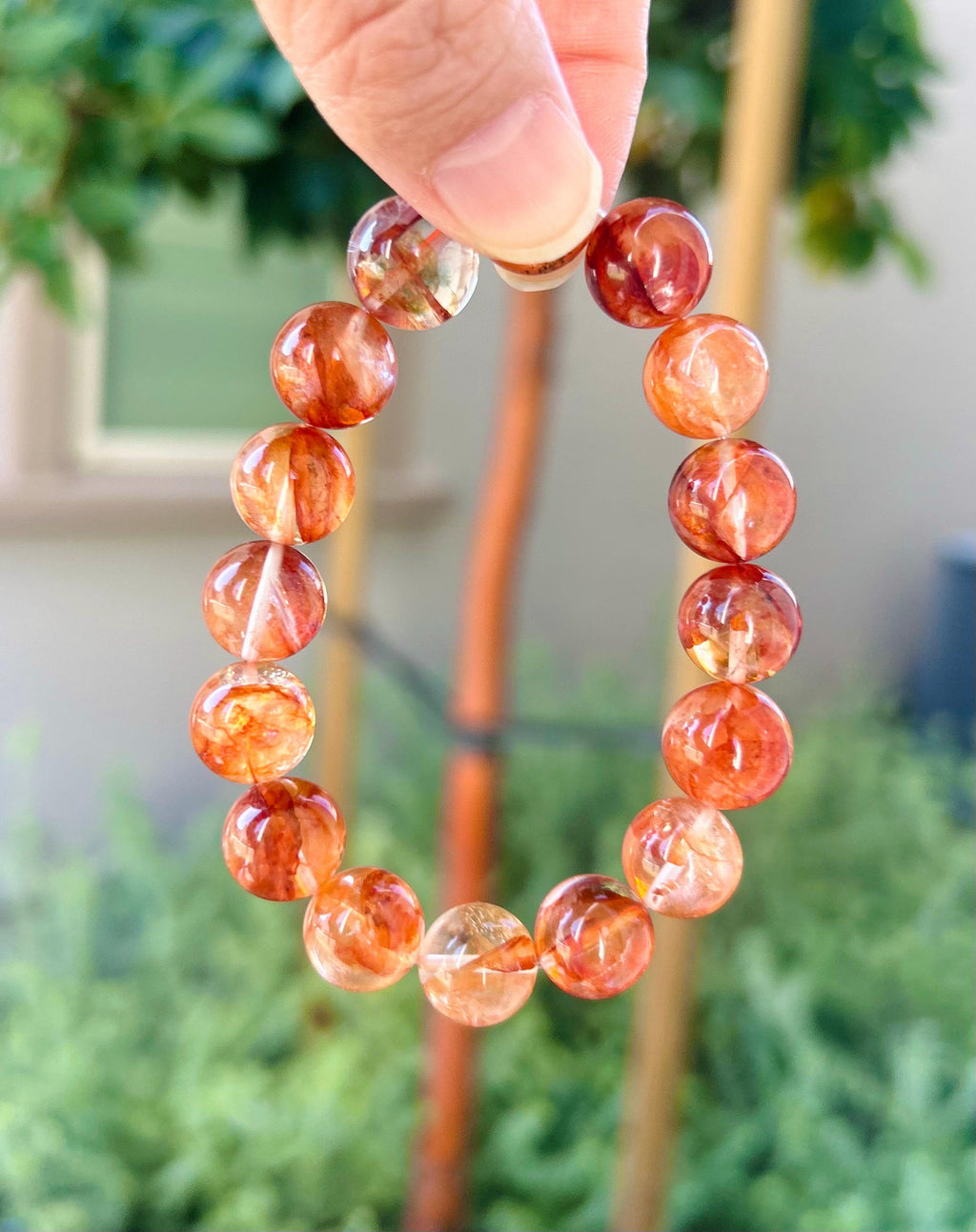 Chunky Red Hematite Quartz Bead Bracelet, Natural Crystal (12mm), Fits up to 16cm wrist (GH-007)