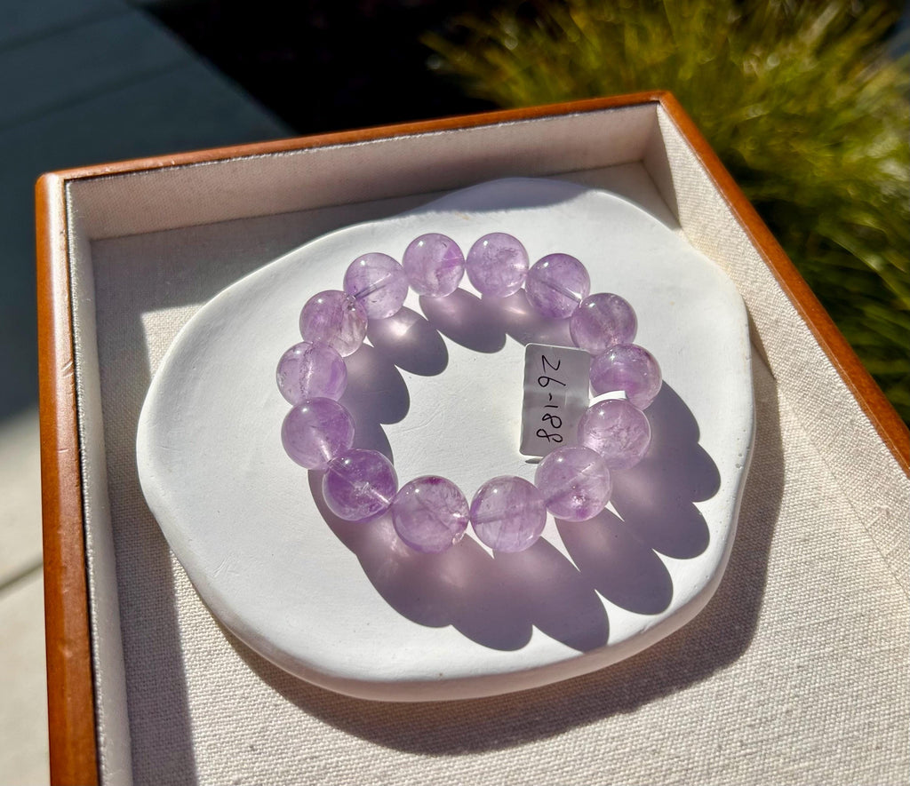 Natural Chunky Amethyst Beaded Bracelet, 15mm+ chunky lavender amethyst beads, Healing Stone, Fits up to 17cm wrist)  (26-188)