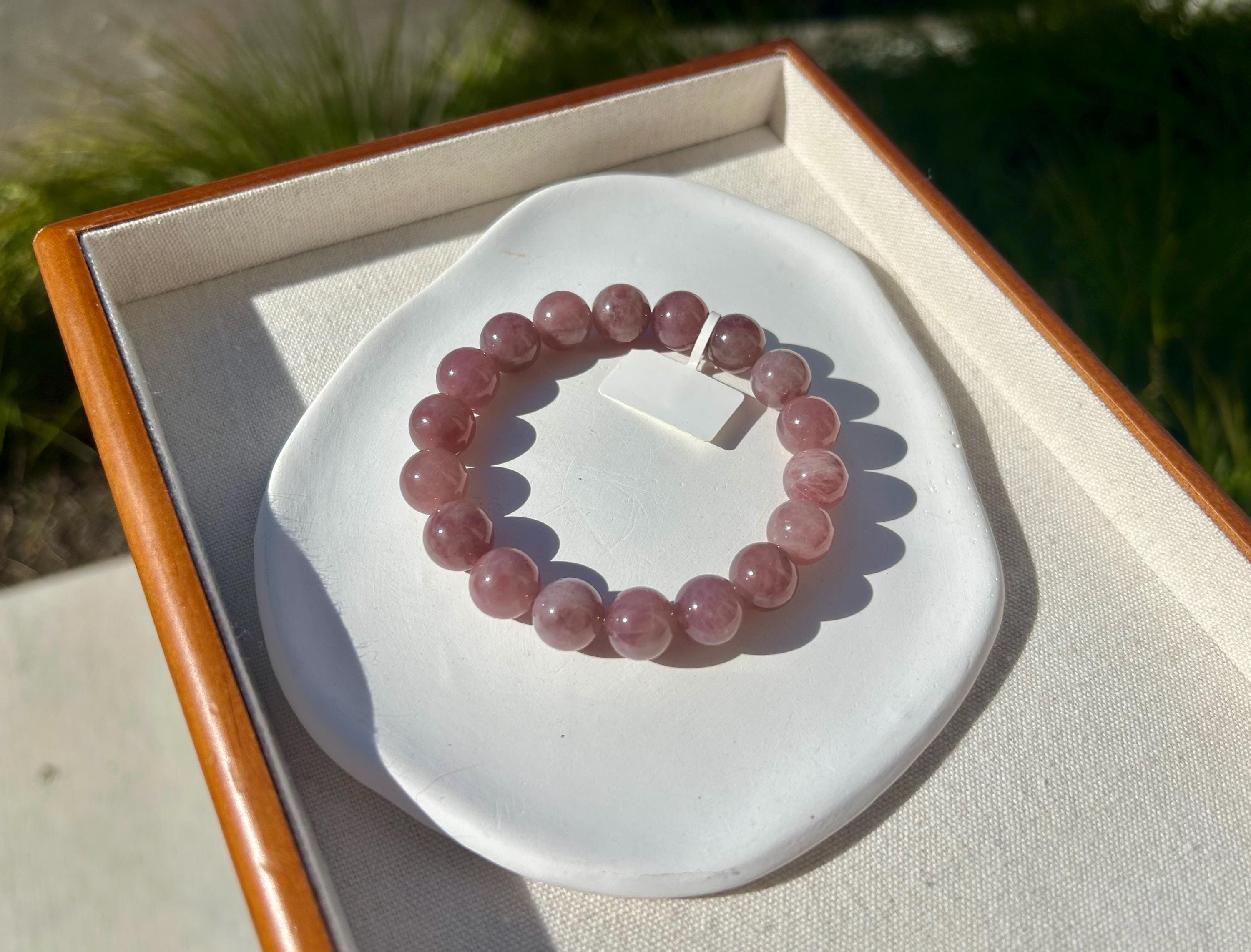 Large size bracelet, Purple Rose Quartz beads Bracelet, 11.5mm beads, Fits up to 17.5cm wrist. (25-205)