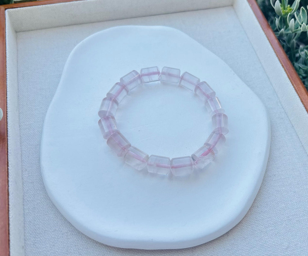Special Shaped rose quartz beads bracelet (25-107）