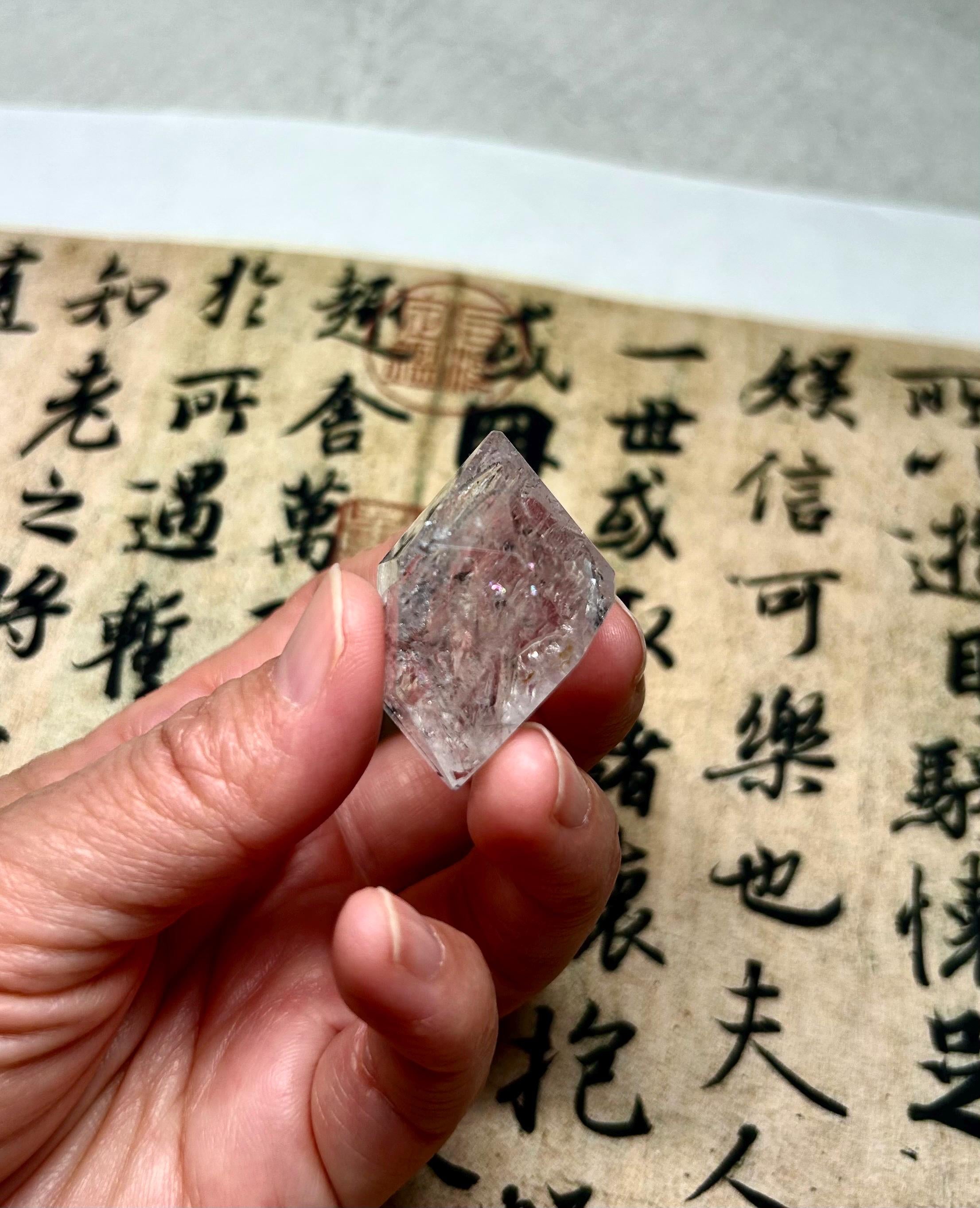 Healing Crystal, Large Double-Terminated Herkimer Diamond Enhydro Quartz with Moving Sand & Giant Bubble Inclusion(24.7g) (26-127)
