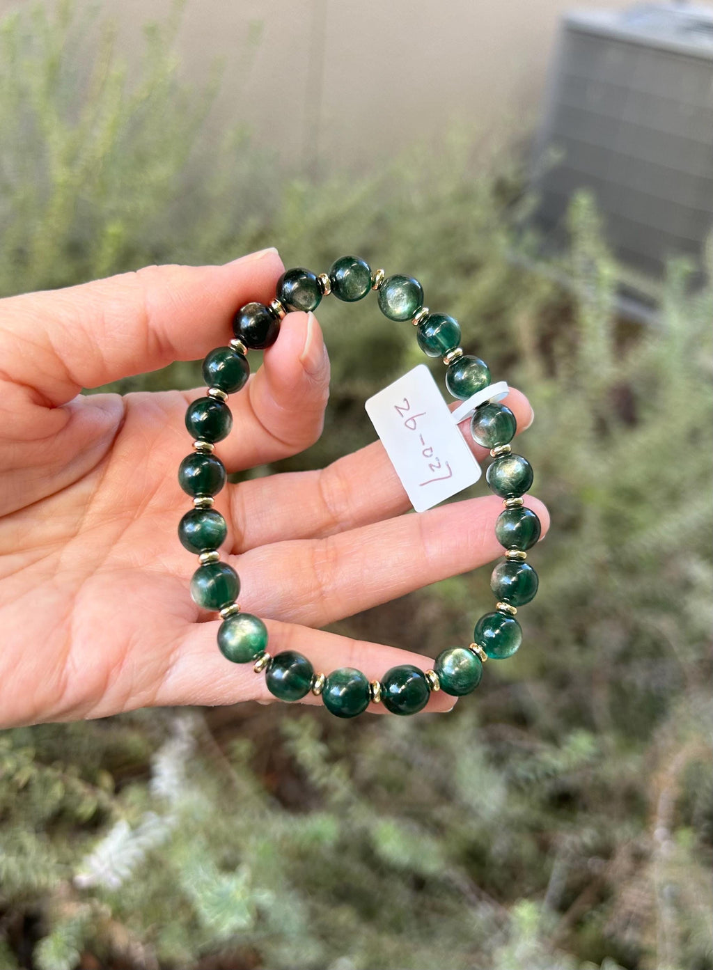 Green Lepidolite Gemstone Bracelet: Healing Stone Jewelry, 8mm Beads, fits up to 17.5cm wrist（26-027)