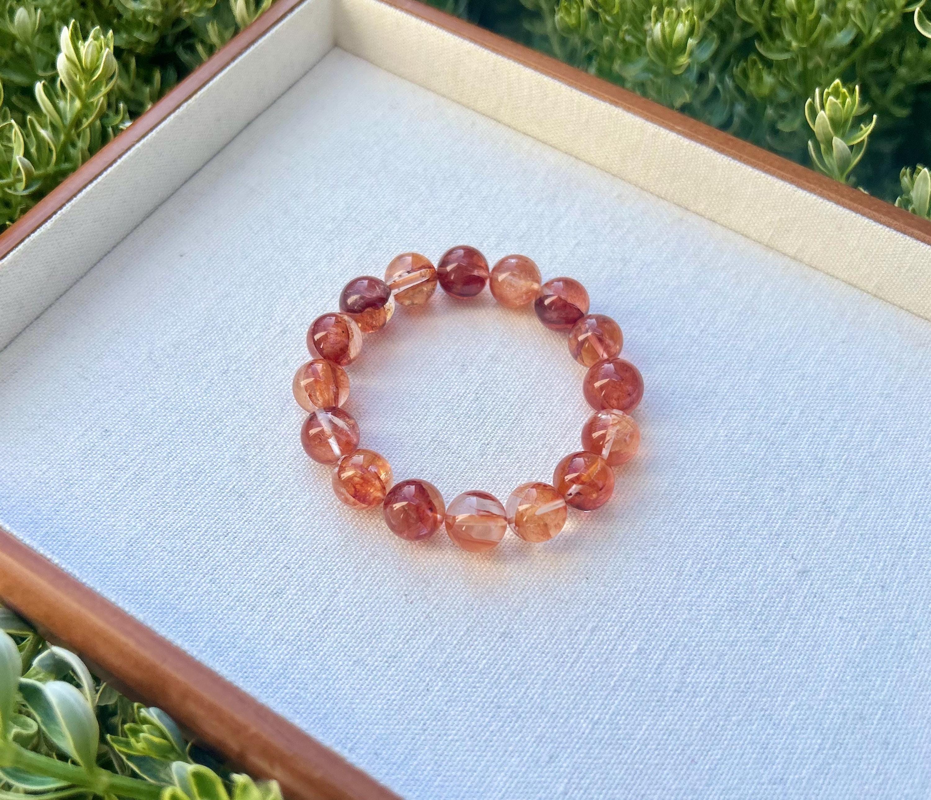 Chunky Red Hematite Quartz Bead Bracelet, Natural Crystal (12mm), Fits up to 16cm wrist (GH-007)