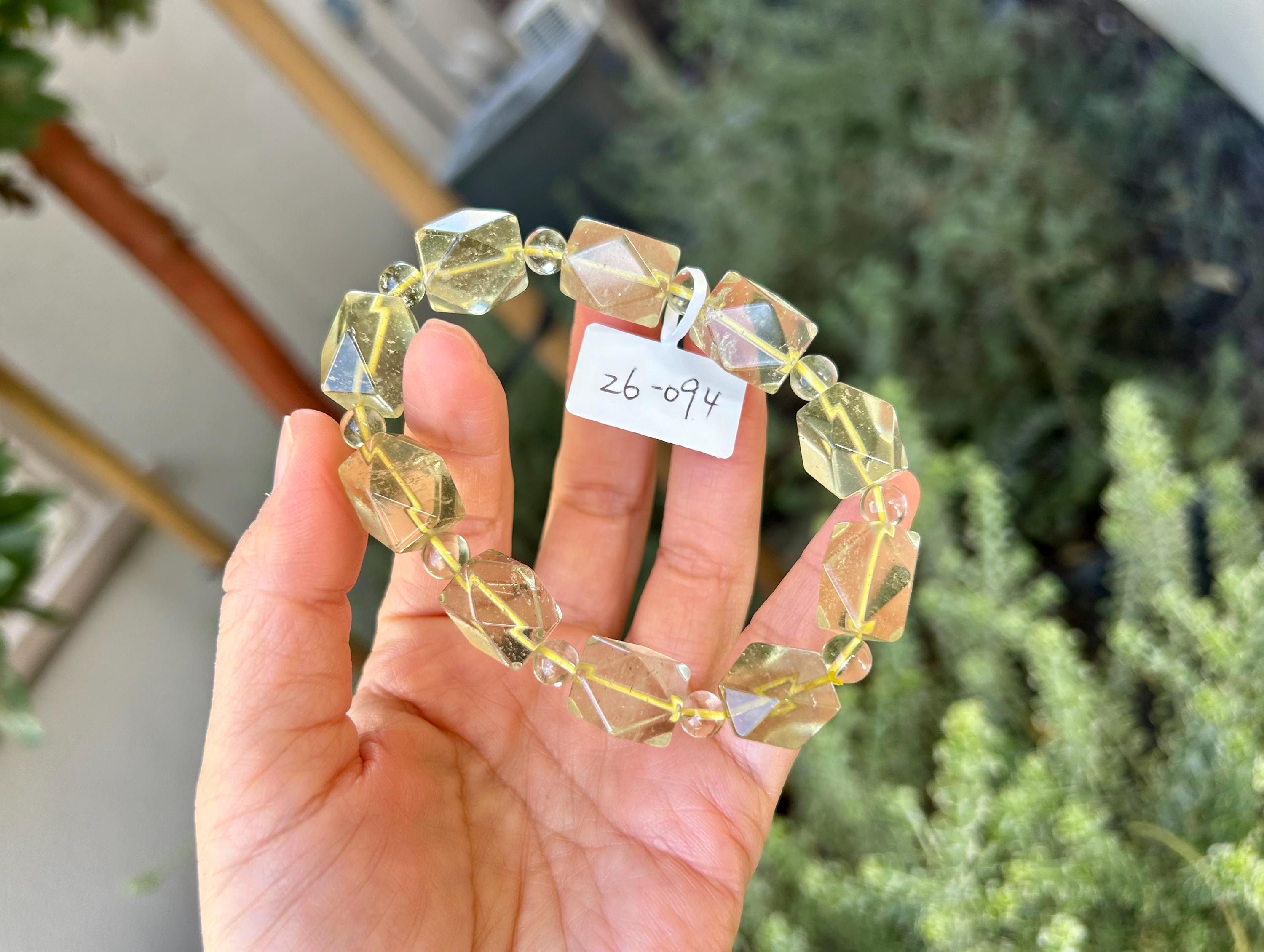 Healing Crystal, Chunky Clean Libyan Desert Glass Bead Bracelet, Gold Tektite, Wealth & Prosperity, first to 17cm wrist (26-094)