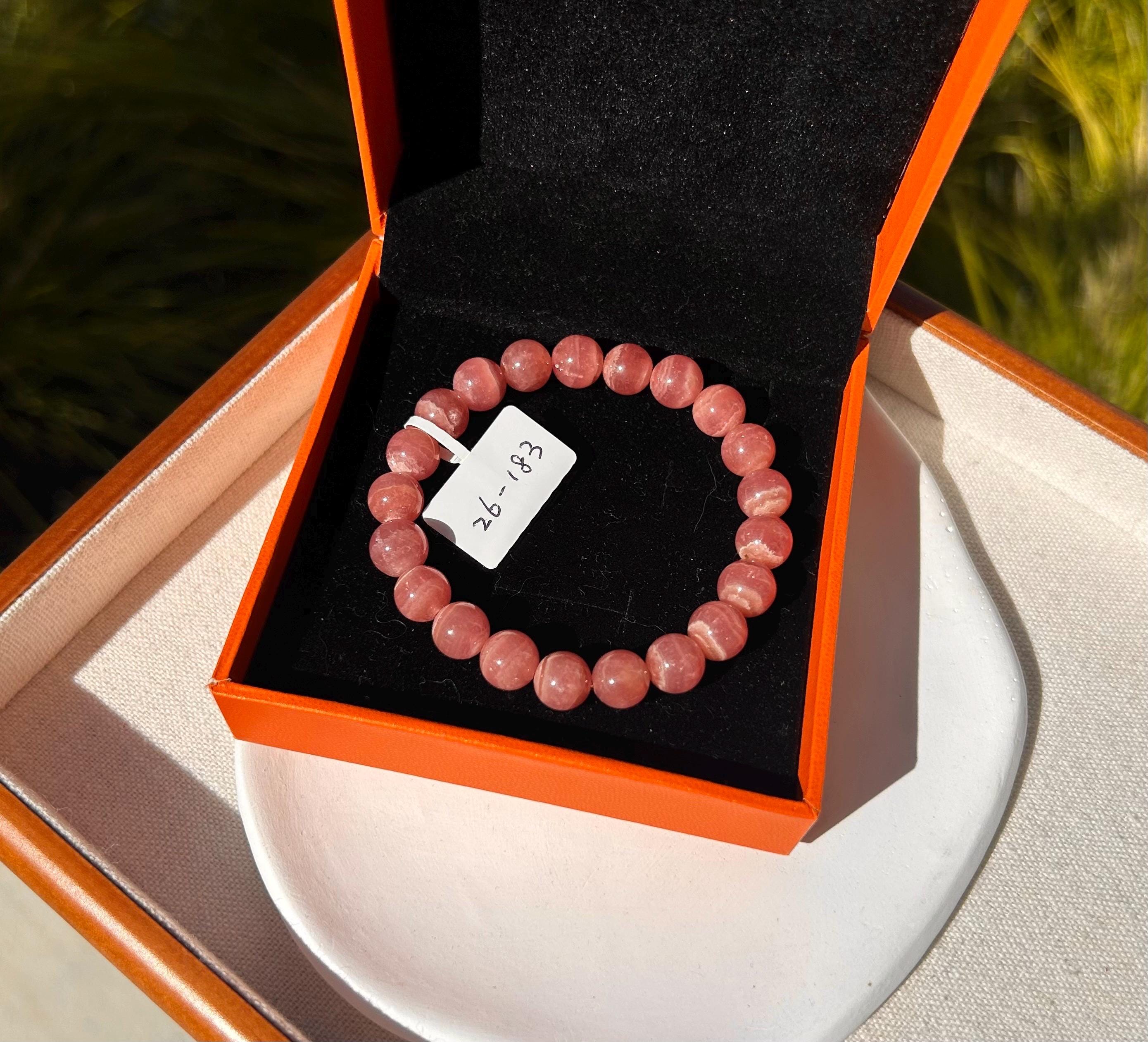 High Quality Natural Rhodochrosite beads bracelet, Natural Stone Beads Stretchy Bracelet, - 9mm beads, fits up to 16cm wrist (26-183)