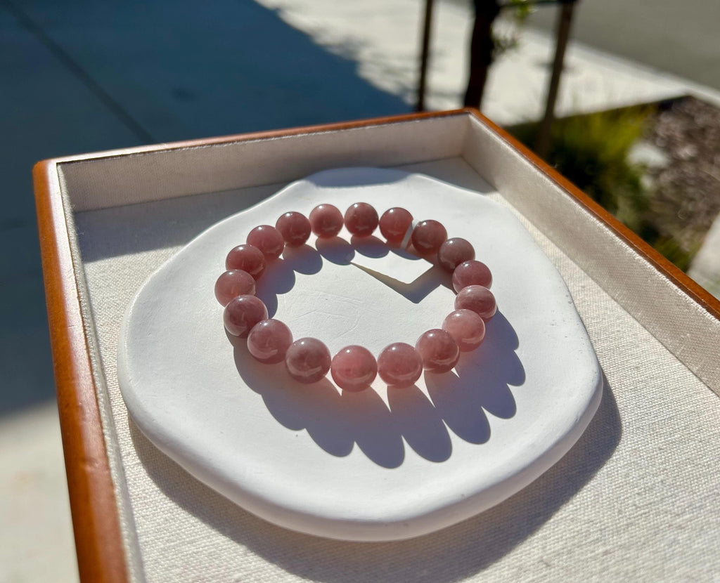Large size bracelet, Purple Rose Quartz beads Bracelet, 11.5mm beads, Fits up to 17.5cm wrist. (25-205)