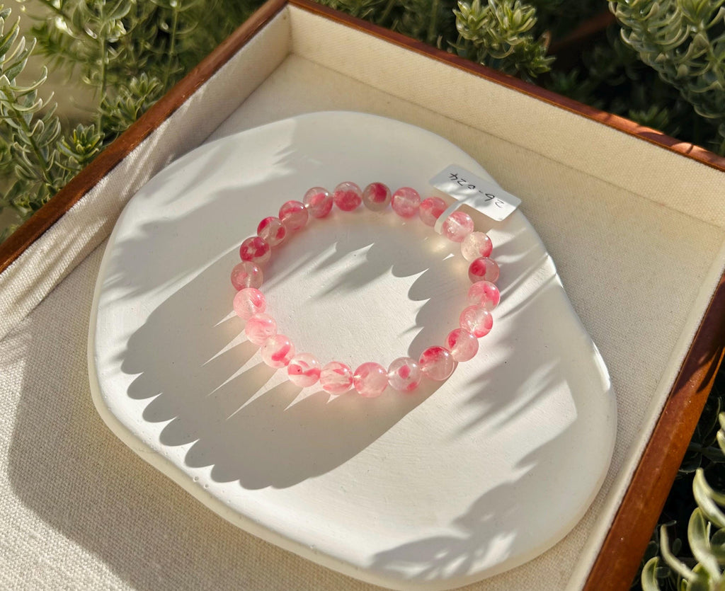 Rhodonite Gem Genuine Bracelet, Natural Icy Rhodonite Bracelet, Genuine Crystal Bracelet, fits up to 17cm  (26-024)