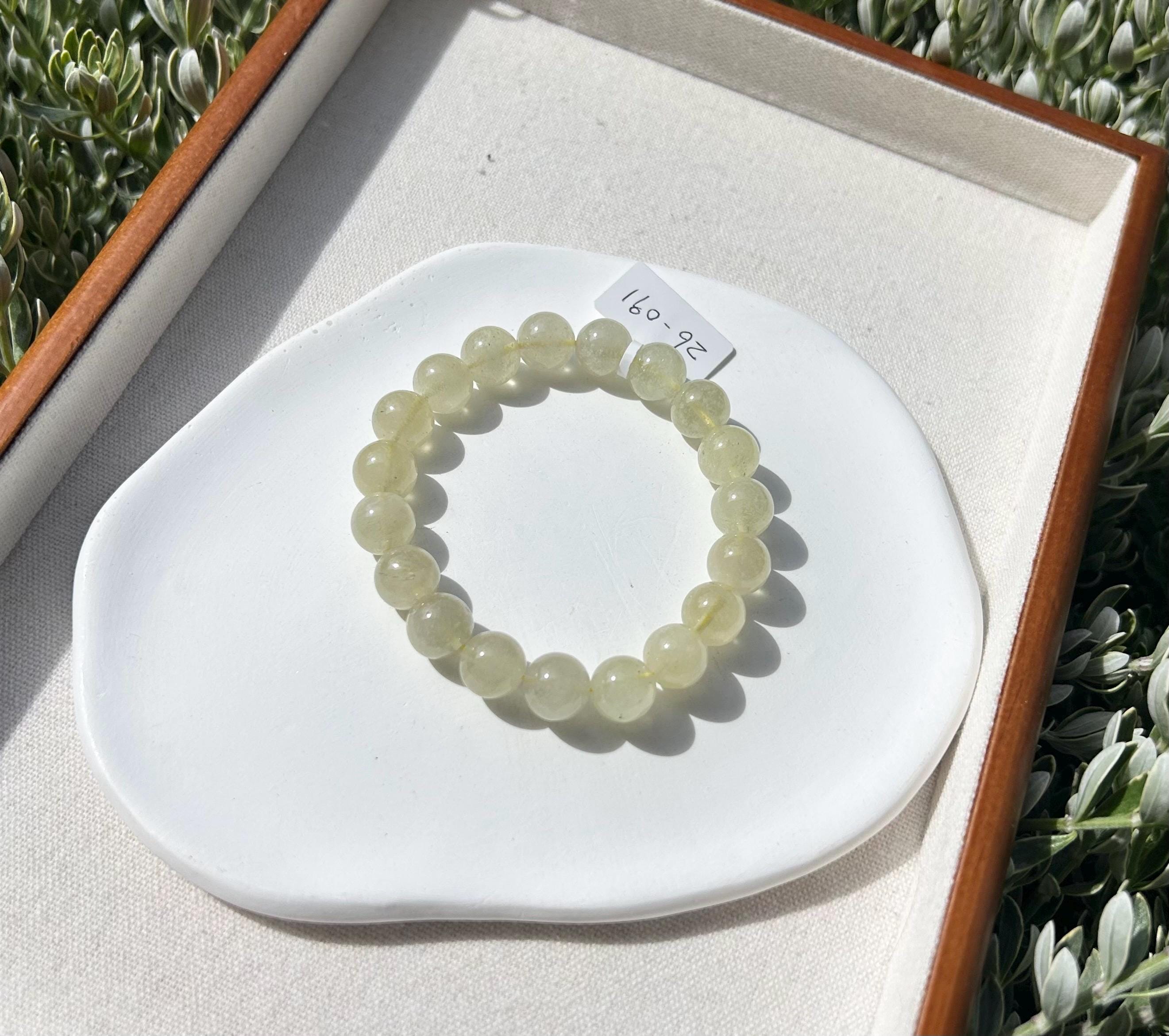 Healing Crystal, Gold Libyan Desert Glass square beads Bracelet: Tektite Beads, about 10.5mm beads, Fits up to 16.8cm wrist (26-91)