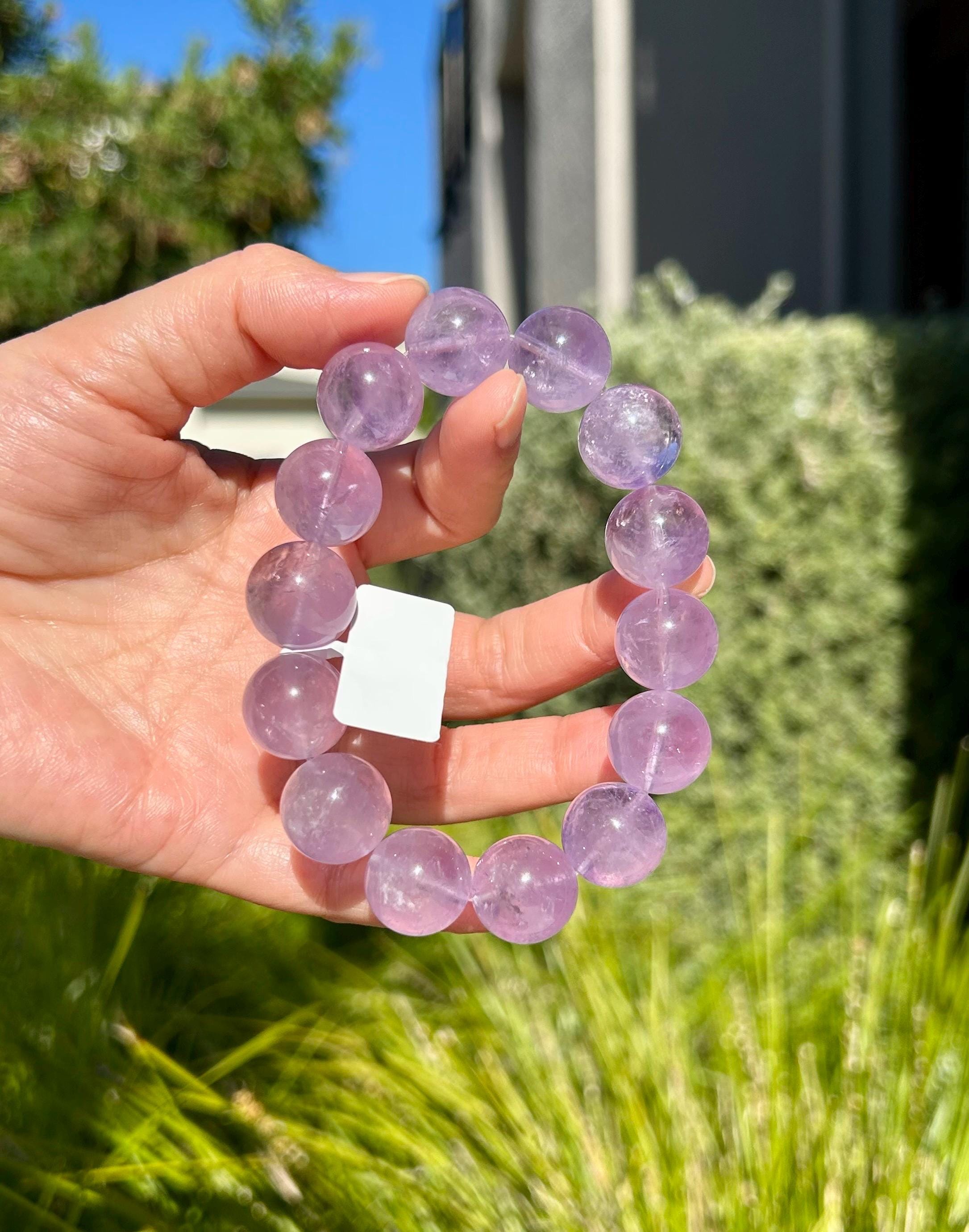 Natural Chunky Amethyst Beaded Bracelet, 15mm+ chunky lavender amethyst beads, Healing Stone, Fits up to 17cm wrist)  (26-188)
