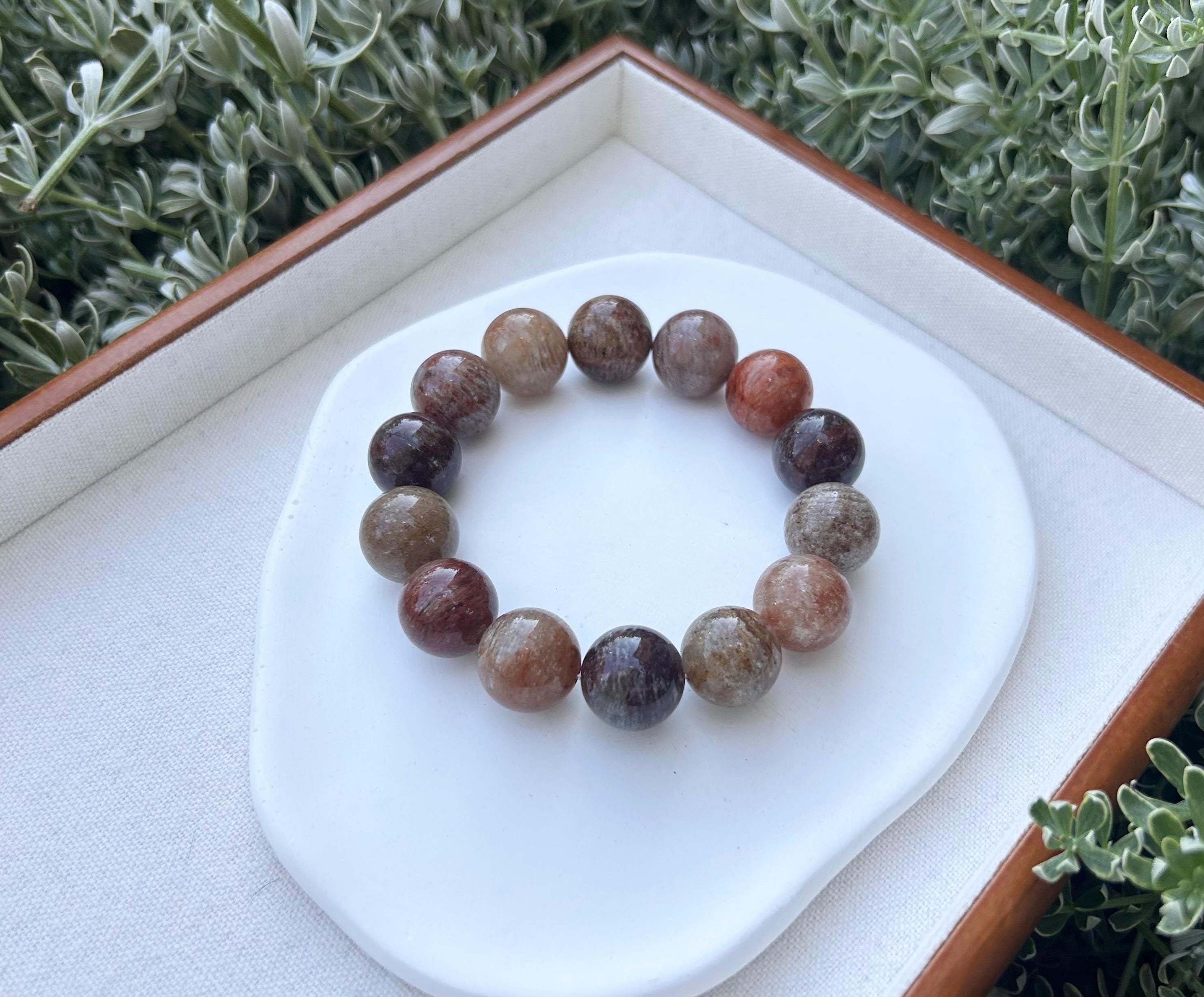 Chunky Phantom Quartz Crystal Beaded Bracelet - 16mm (25-062)