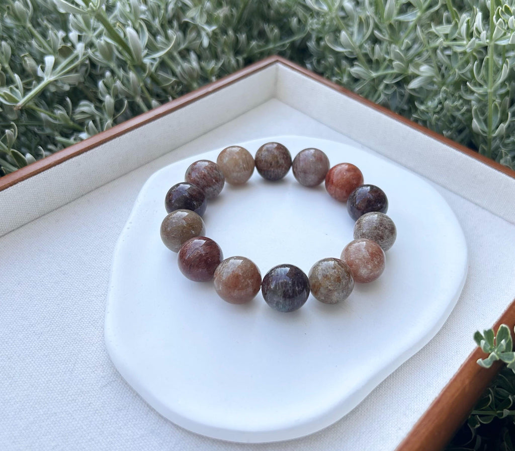 Chunky Phantom Quartz Crystal Beaded Bracelet - 16mm (25-062)