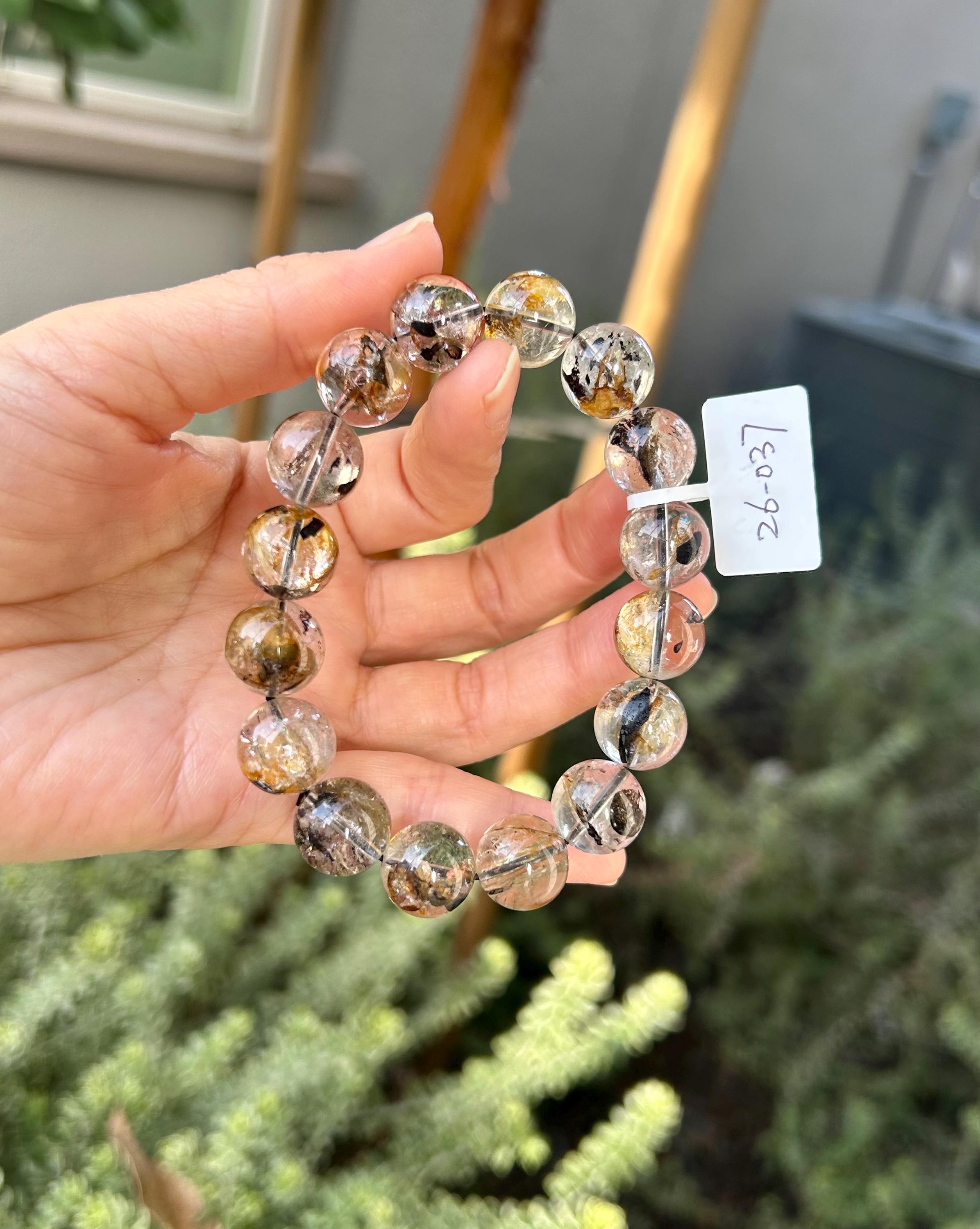 Healing Crystal, Herkimer Diamond Crystal Bracelet: High Frequency Healing Gemstone, Fits up to 17cm wrist  (26-037)
