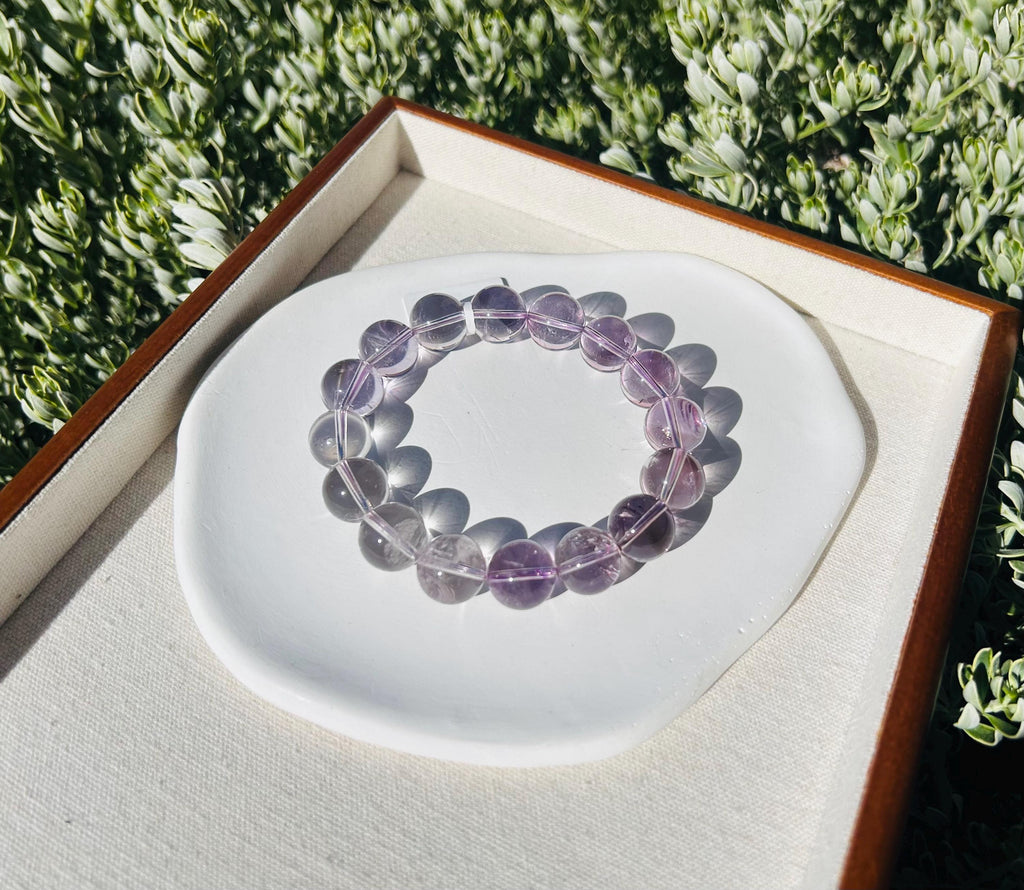 Natural Chunky light color Amethyst Beaded Bracelet, 13mm+ chunky amethyst beads bracelet, Healing Stone, Fits up to 17.5cm wrist)  (26-078)