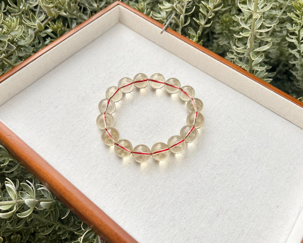 Chunky Citrine Crystal Bracelet – Light Yellow, Solar Plexus Chakra, 14mm beads, Fits up to 18cm (GH-005)