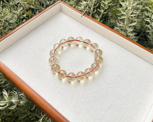 Chunky Citrine Crystal Bracelet – Light Yellow, Solar Plexus Chakra, 14mm beads, Fits up to 18cm (GH-005)