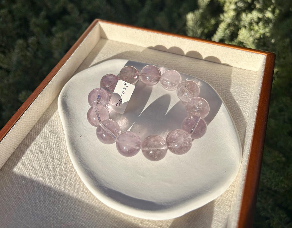 Light purple Natural Chunky Amethyst Beaded Bracelet, 17mm chunky amethyst beads, Healing Stone, Fits up to 17.2cm wrist)  (26-028)