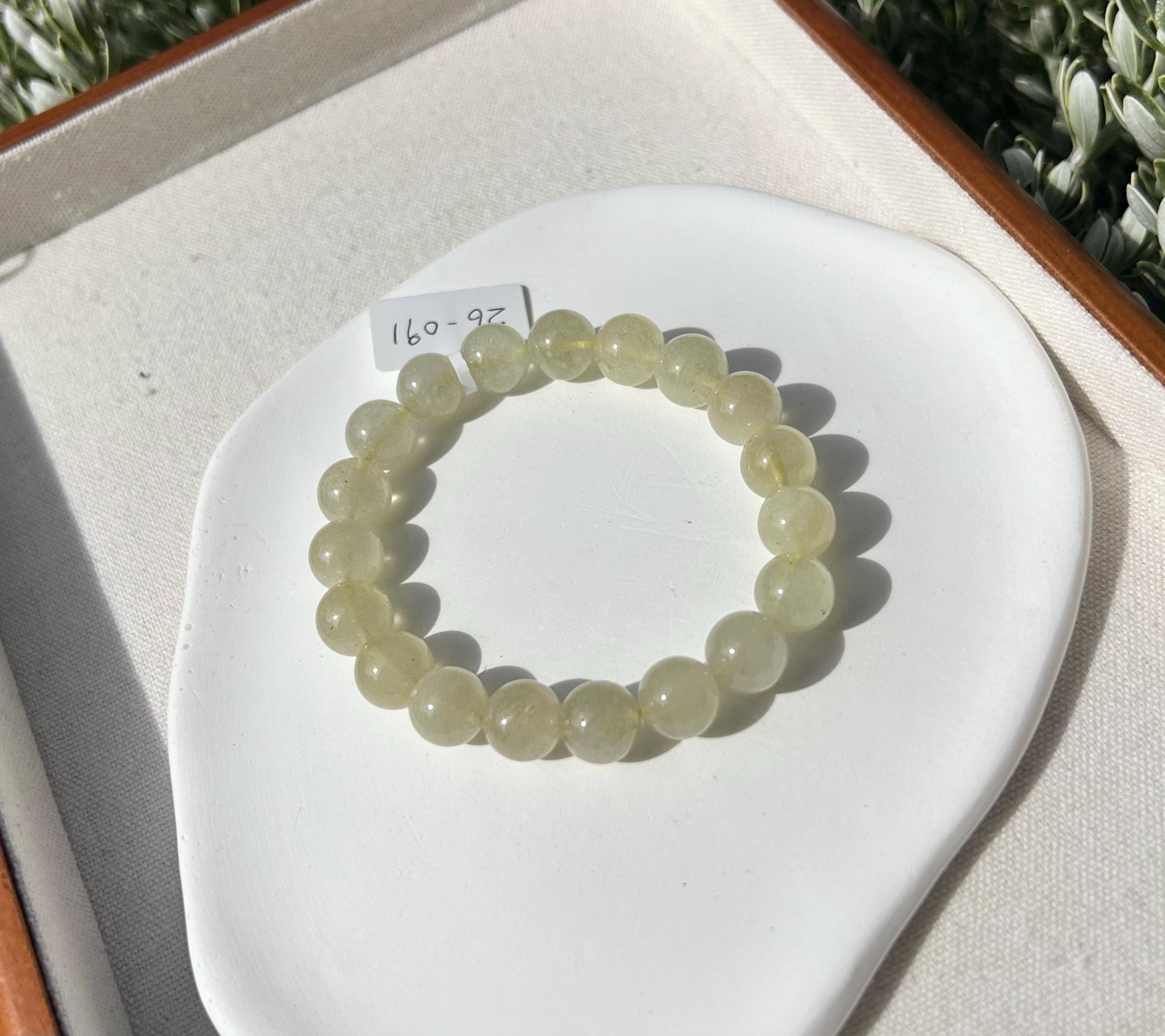 Healing Crystal, Gold Libyan Desert Glass square beads Bracelet: Tektite Beads, about 10.5mm beads, Fits up to 16.8cm wrist (26-91)