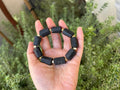 Natural Black Tourmaline Raw Stone Nugget Bracelet, Raw black tourmaline, Genuine black tourmaline, fits up to 16cm wrist  (26-155)
